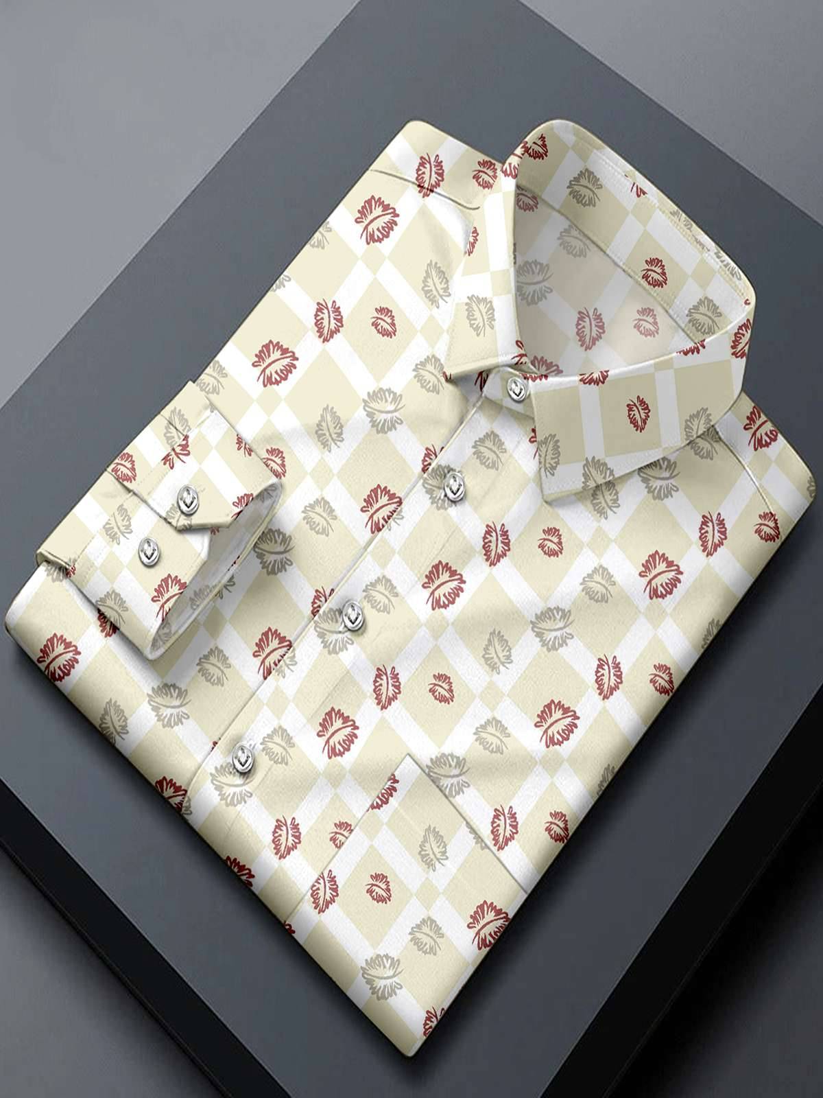     			Griva Creation Rayon Regular Fit Printed Full Sleeves Men's Casual Shirt - Yellow ( Pack of 1 )
