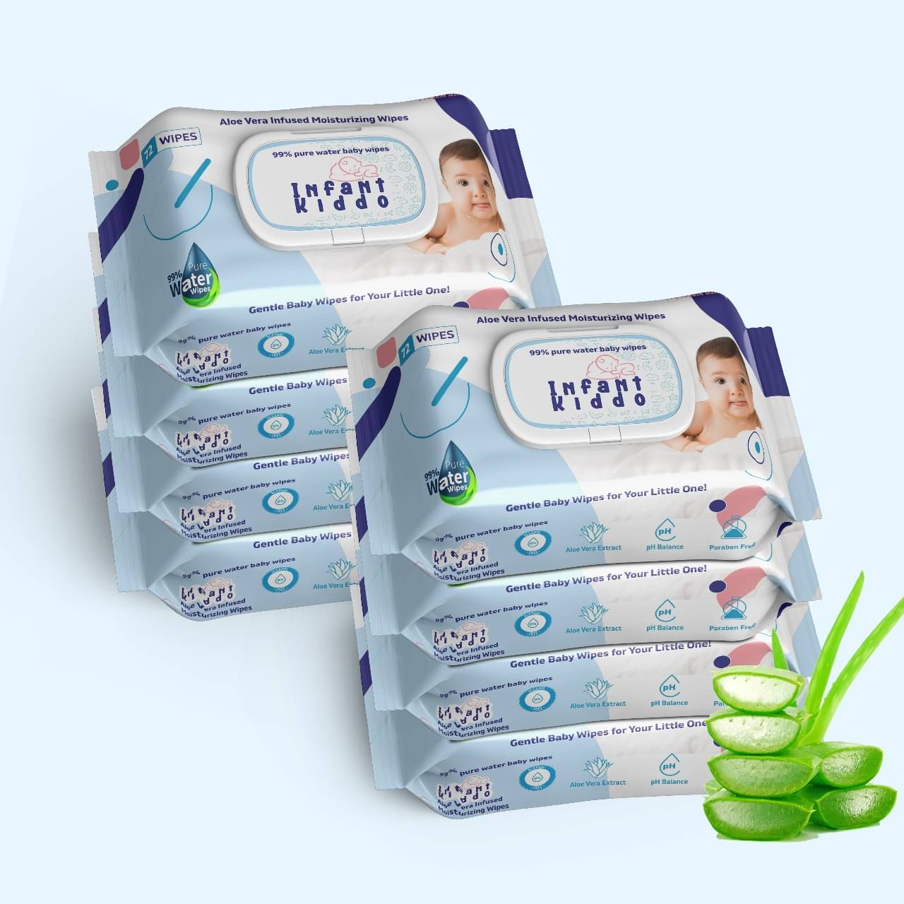 Infant kiddo Scented Wet wipes For Babies ( Pack of 8 ) Infant kiddo Scented Wet wipes For Babies ( Pack of 8 )