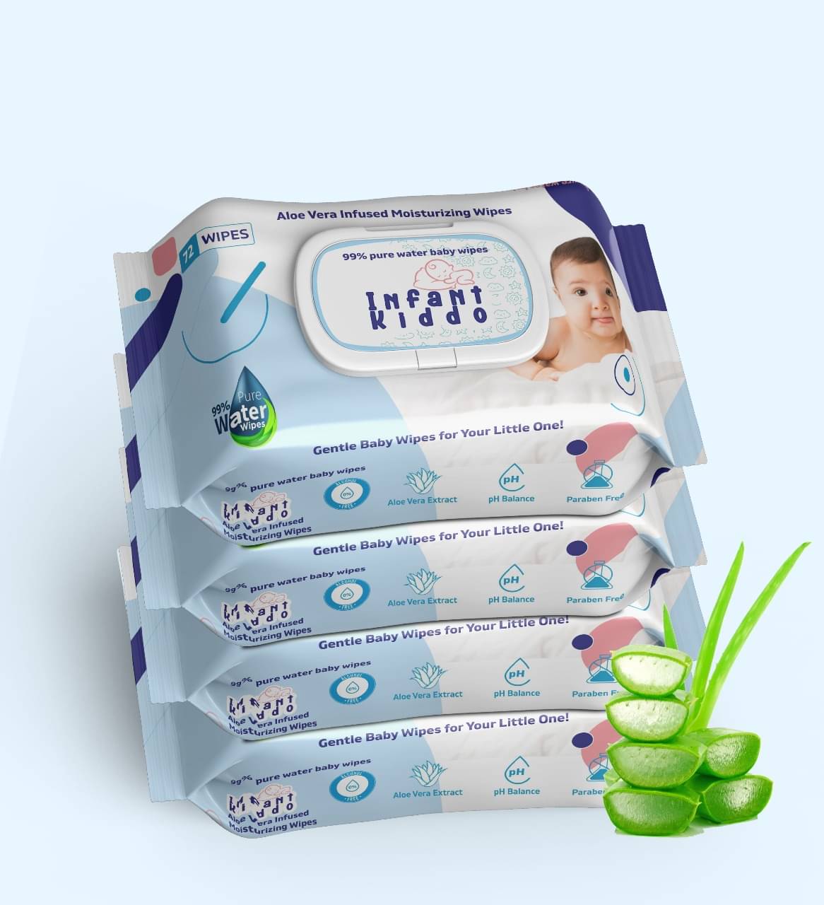 Infant kiddo Scented Wet wipes For Babies ( Pack of 4 ) Infant kiddo Scented Wet wipes For Babies ( Pack of 4 )