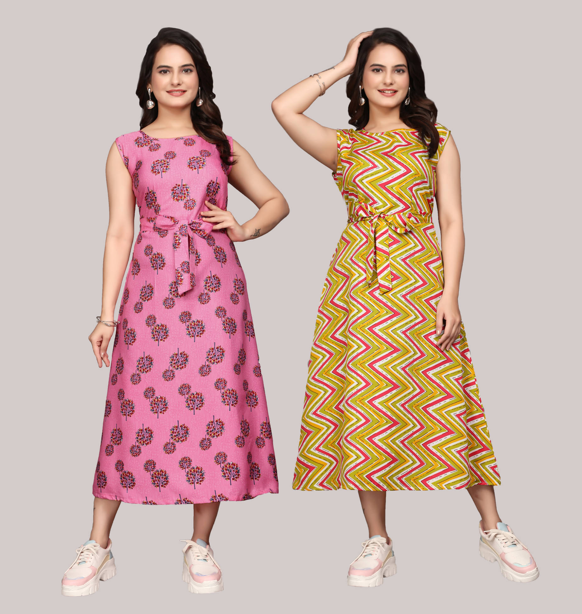 KALAVRITTA Women Crepe Printed Maxi ( Multicolor 8 )     			KALAVRITTA Women Crepe Printed Maxi ( Multicolor 8 )
