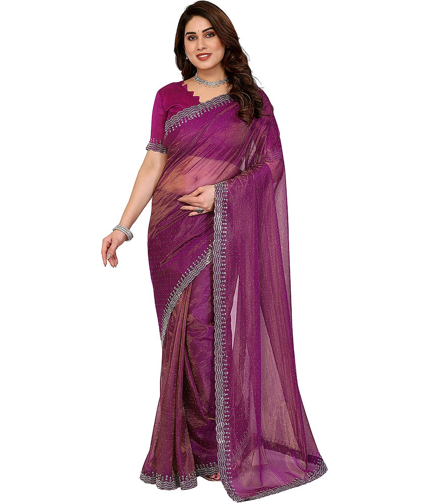 Kashvi Sarees Net Solid Ilkal Saree With Unstitched Blouse Piece ( Yellow ) - Sarees | Buy online on ZillyBuy
