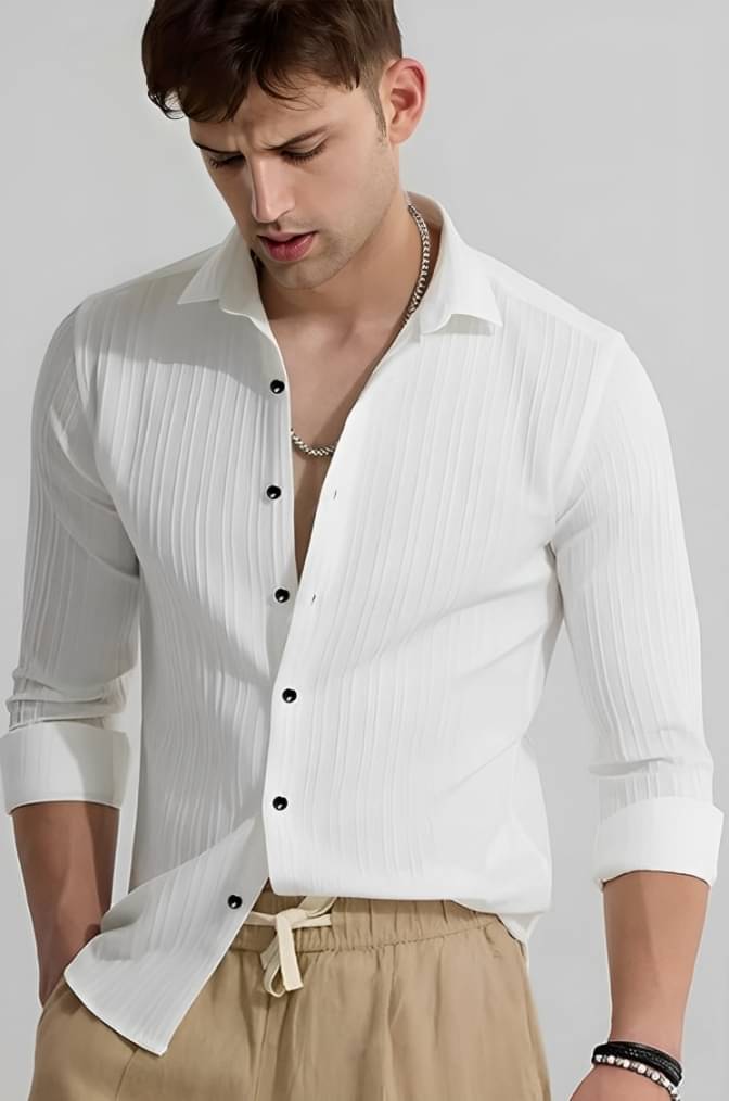     			LAXBON Poly Cotton Regular Fit Solids Full Sleeves Men's Casual Shirt - White ( Pack of 1 )