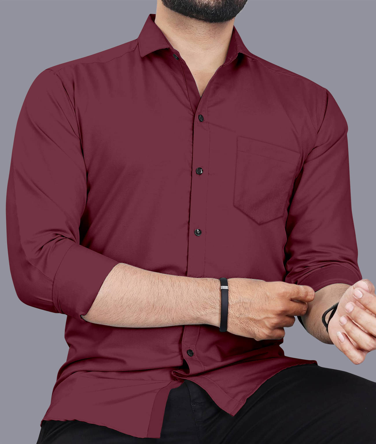 LAXBON Poly Cotton Regular Fit Solids Full Sleeves Men's Casual Shirt - Maroon ( Pack of 1 ) LAXBON Poly Cotton Regular Fit Solids Full Sleeves Men's Casual Shirt - Maroon ( Pack of 1 )