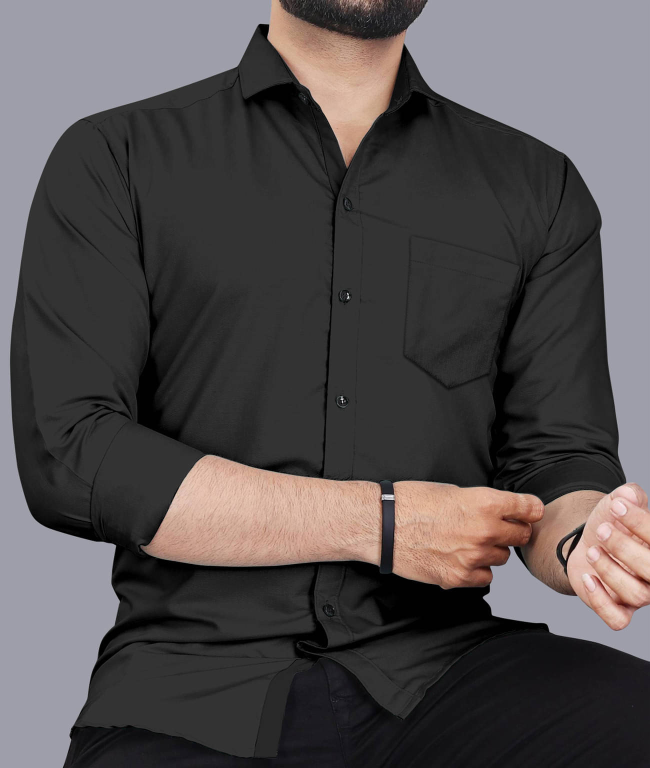 LAXBON Poly Cotton Regular Fit Solids Full Sleeves Men's Casual Shirt - Black ( Pack of 1 ) LAXBON Poly Cotton Regular Fit Solids Full Sleeves Men's Casual Shirt - Black ( Pack of 1 )