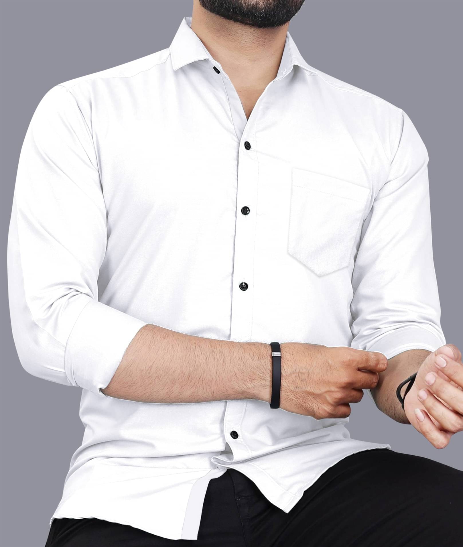LAXBON Poly Cotton Regular Fit Solids Full Sleeves Men's Casual Shirt - White ( Pack of 1 ) LAXBON Poly Cotton Regular Fit Solids Full Sleeves Men's Casual Shirt - White ( Pack of 1 )