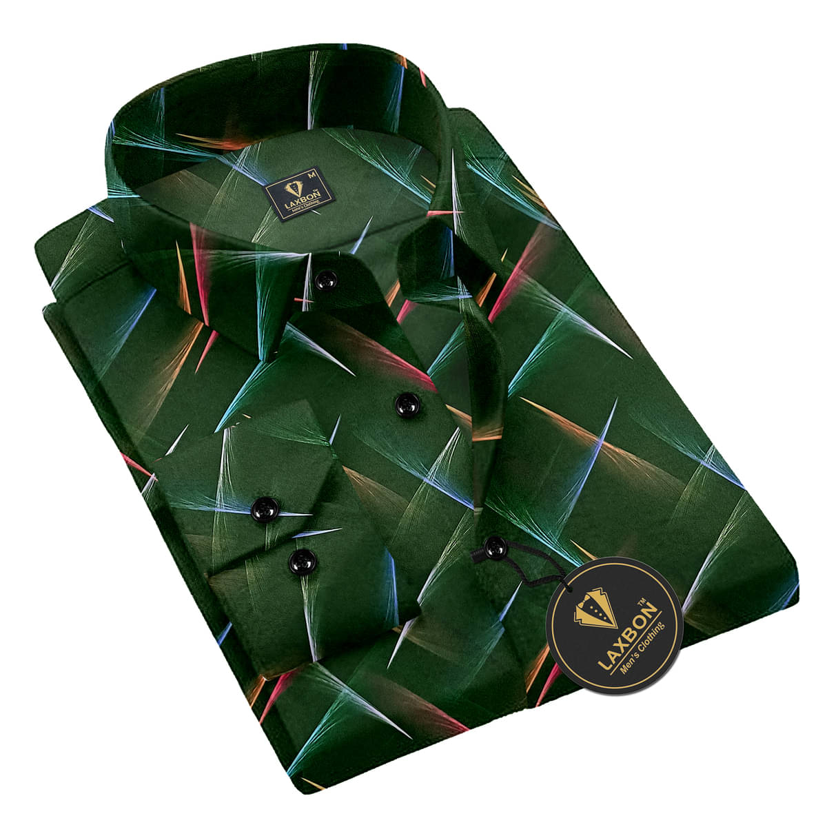     			LAXBON Poly Cotton Regular Fit Printed Full Sleeves Men's Casual Shirt - Green ( Pack of 1 )