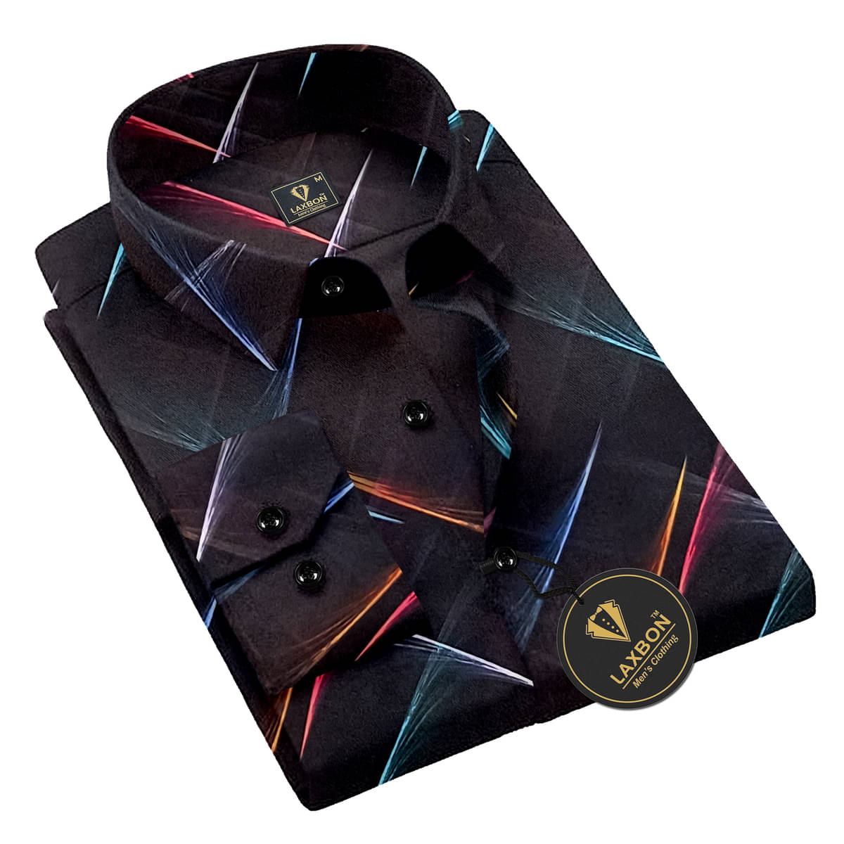     			LAXBON Poly Cotton Regular Fit Printed Full Sleeves Men's Casual Shirt - Black ( Pack of 1 )