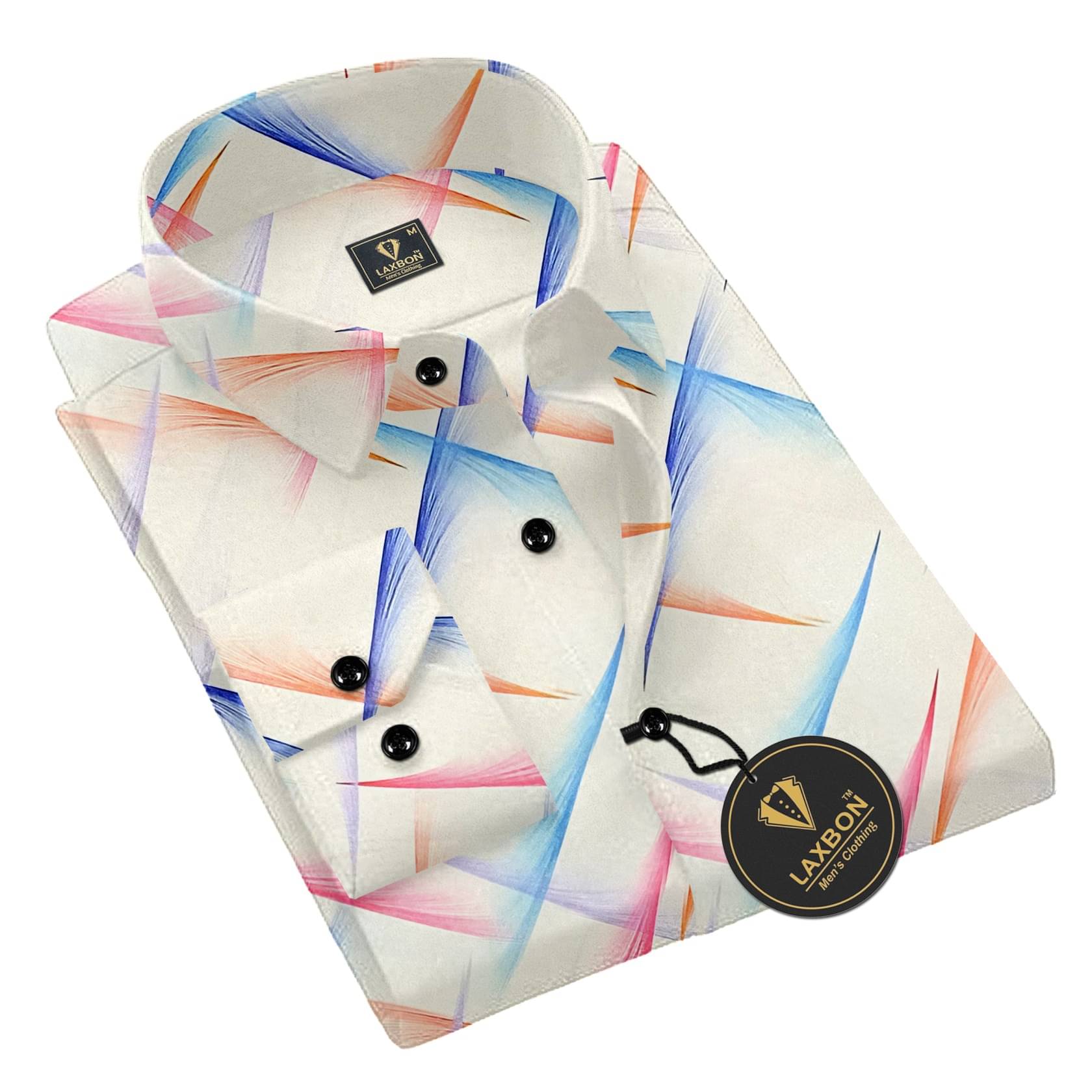     			LAXBON Poly Cotton Regular Fit Printed Full Sleeves Men's Casual Shirt - White ( Pack of 1 )