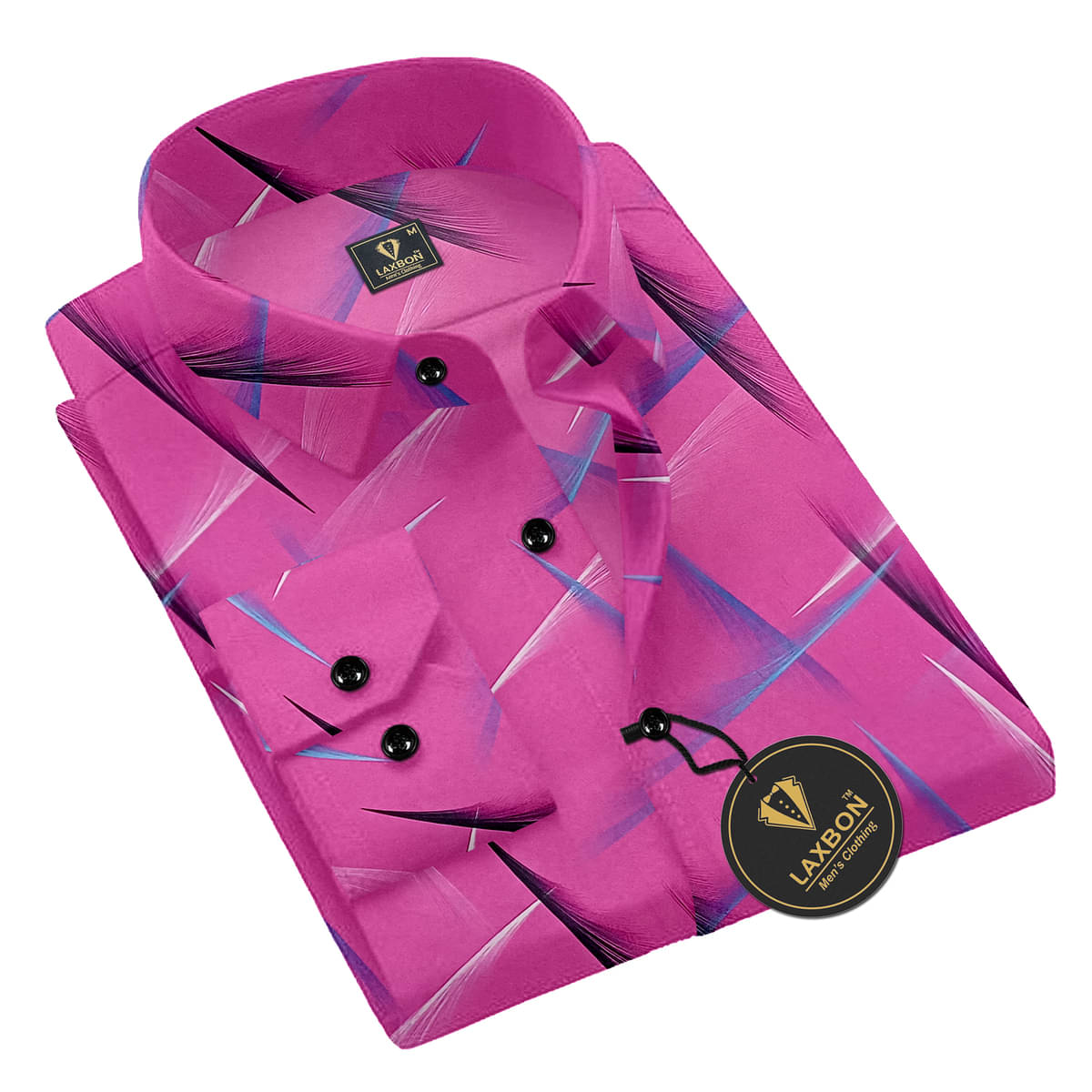     			LAXBON Poly Cotton Regular Fit Printed Full Sleeves Men's Casual Shirt - Pink ( Pack of 1 )