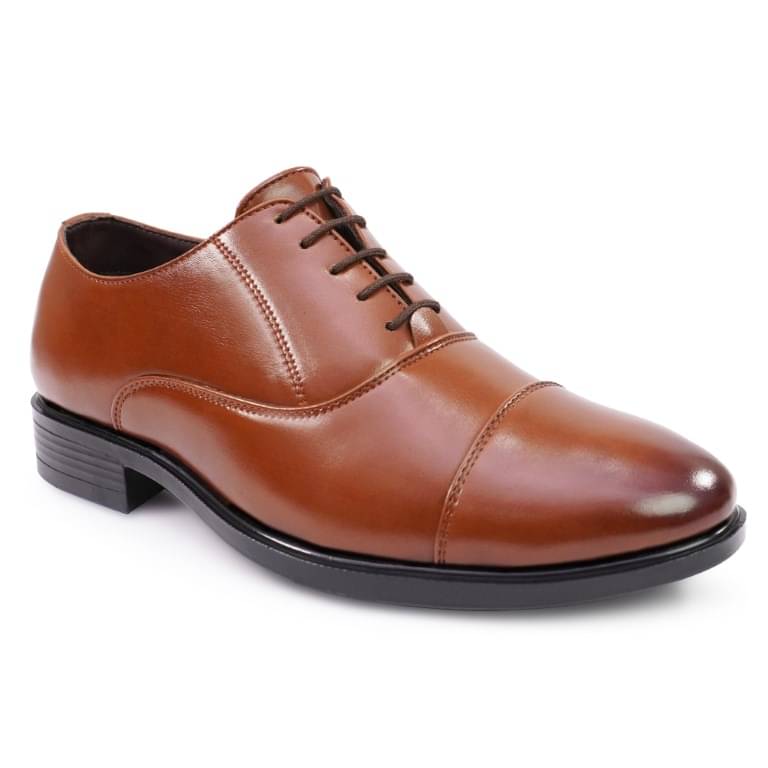     			MICHAELSHU Tan Men's Derby Formal Shoes