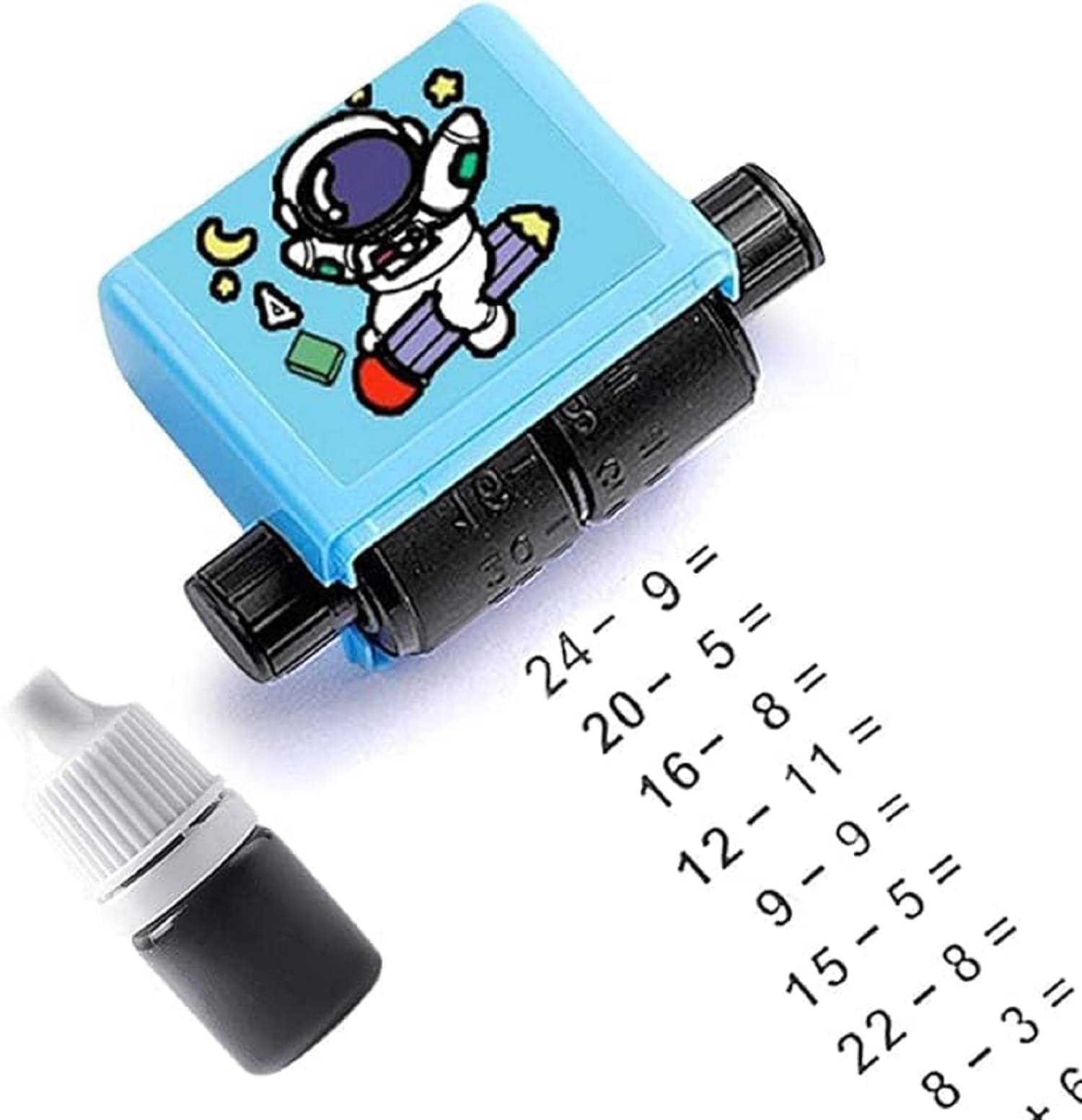     			Math Roller Stamp for Addition Subtraction Multiplication Division, Roller Number Teaching Practice Math Stamp Roller Digital Teaching Stamp, Math Practice Number Rolling Stamp 1
