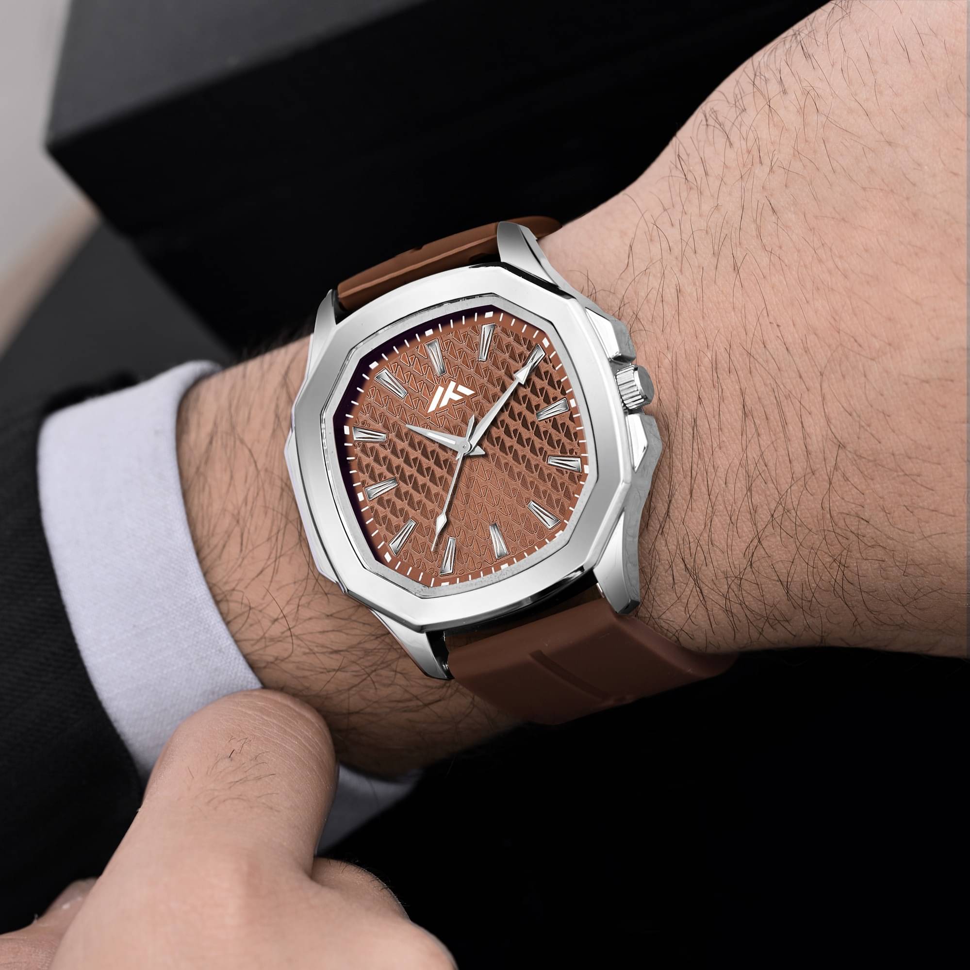     			Newman Brown Silicon Analog Men's Watch