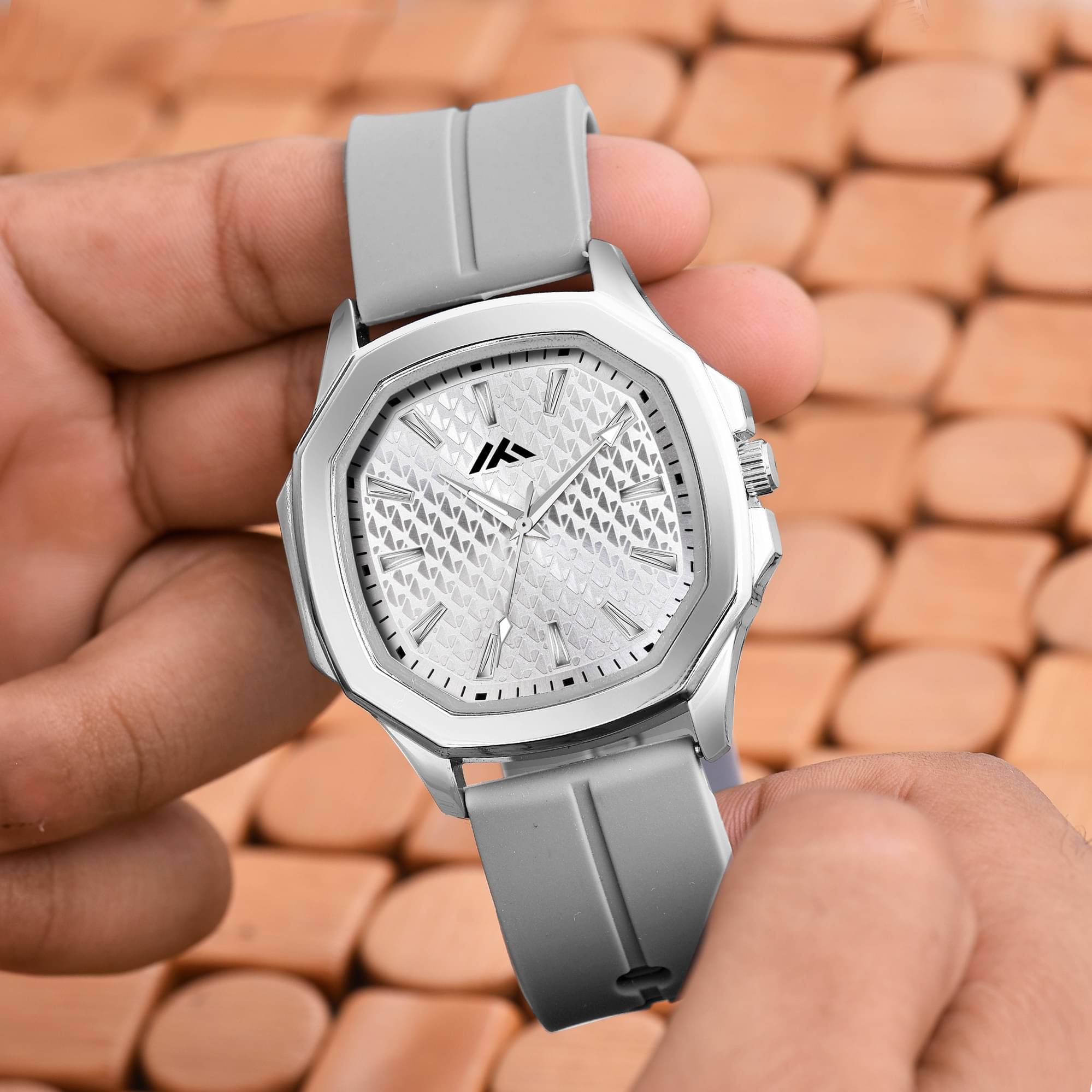     			Newman Light Grey Silicon Analog Men's Watch