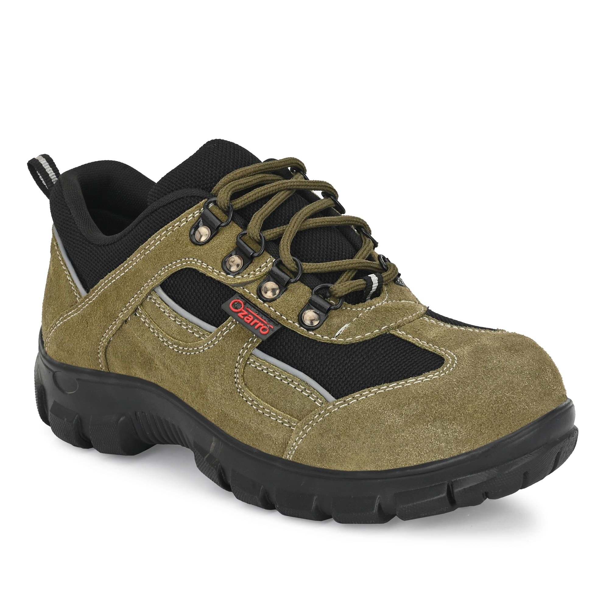    			Ozarro Derby Olive Green Safety Shoes