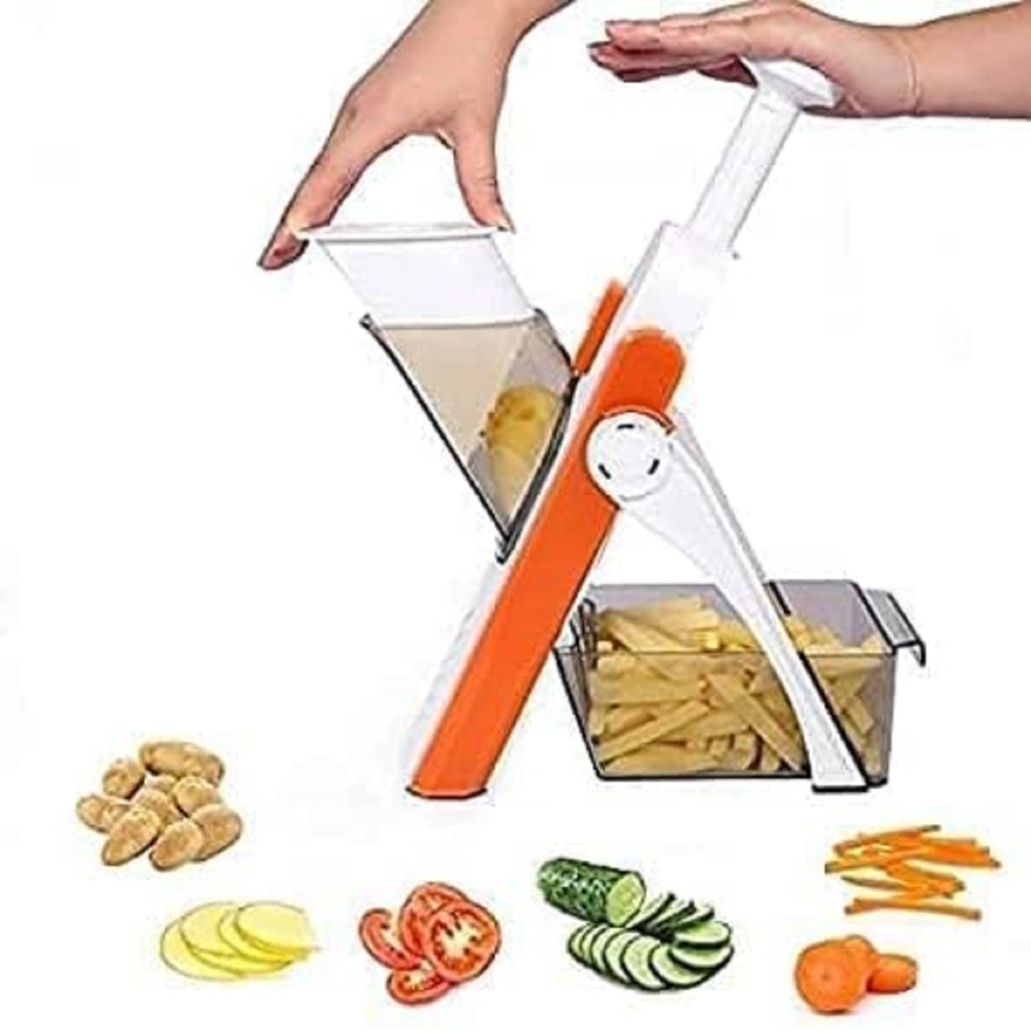 Pushing Mandoline Spring Slicer &Chopper Salad Cutter and Vegetable Chopper for Kitchen Kitchen Food Slicer for Home Potato Chips Slicer Vegetable Grater 30 Cuts Pushing Mandoline Spring Slicer &Chopper Salad Cutter and Vegetable Chopper for Kitchen Kitchen Food Slicer for Home Potato Chips Slicer Vegetable Grater 30 Cuts