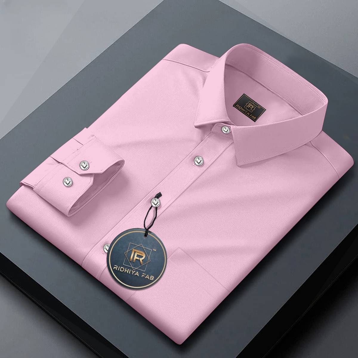 Ridhiya Fab Cotton Blend Regular Fit Full Sleeves Men's Formal Shirt - Pink ( Pack of 1 ) Ridhiya Fab Cotton Blend Regular Fit Full Sleeves Men's Formal Shirt - Pink ( Pack of 1 )