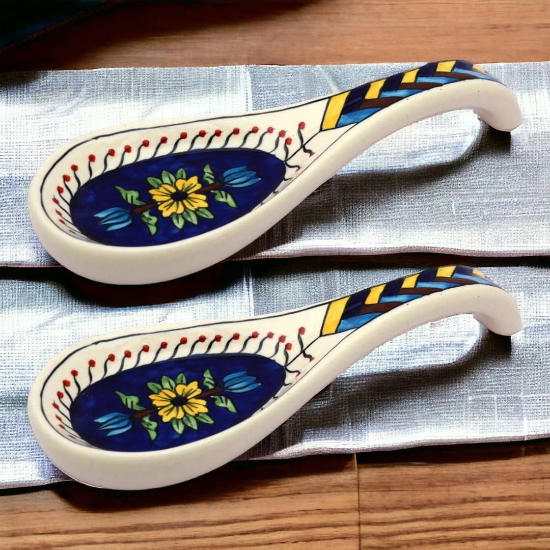 Rizasta Blue Long Spn Pack 2 Ceramic Printed Cutlery Holder Dark Blue ( Pack of 2 ) Rizasta Blue Long Spn Pack 2 Ceramic Printed Cutlery Holder Dark Blue ( Pack of 2 )