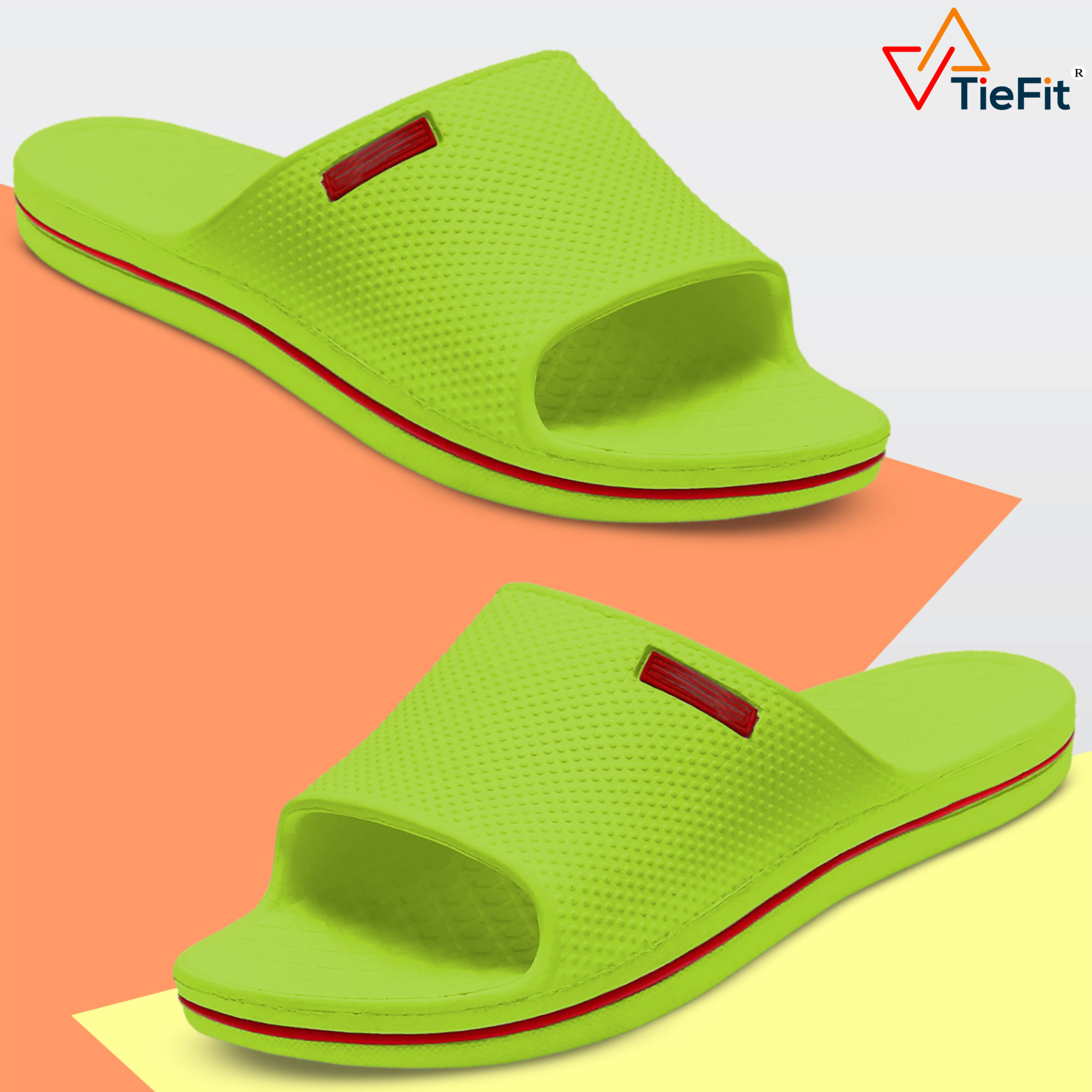     			TieFit Green Men's Slide Flip Flop