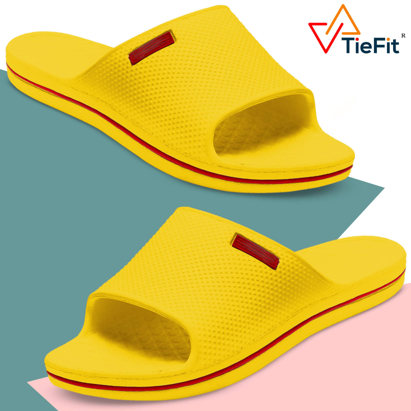     			TieFit Yellow Men's Slide Flip Flop
