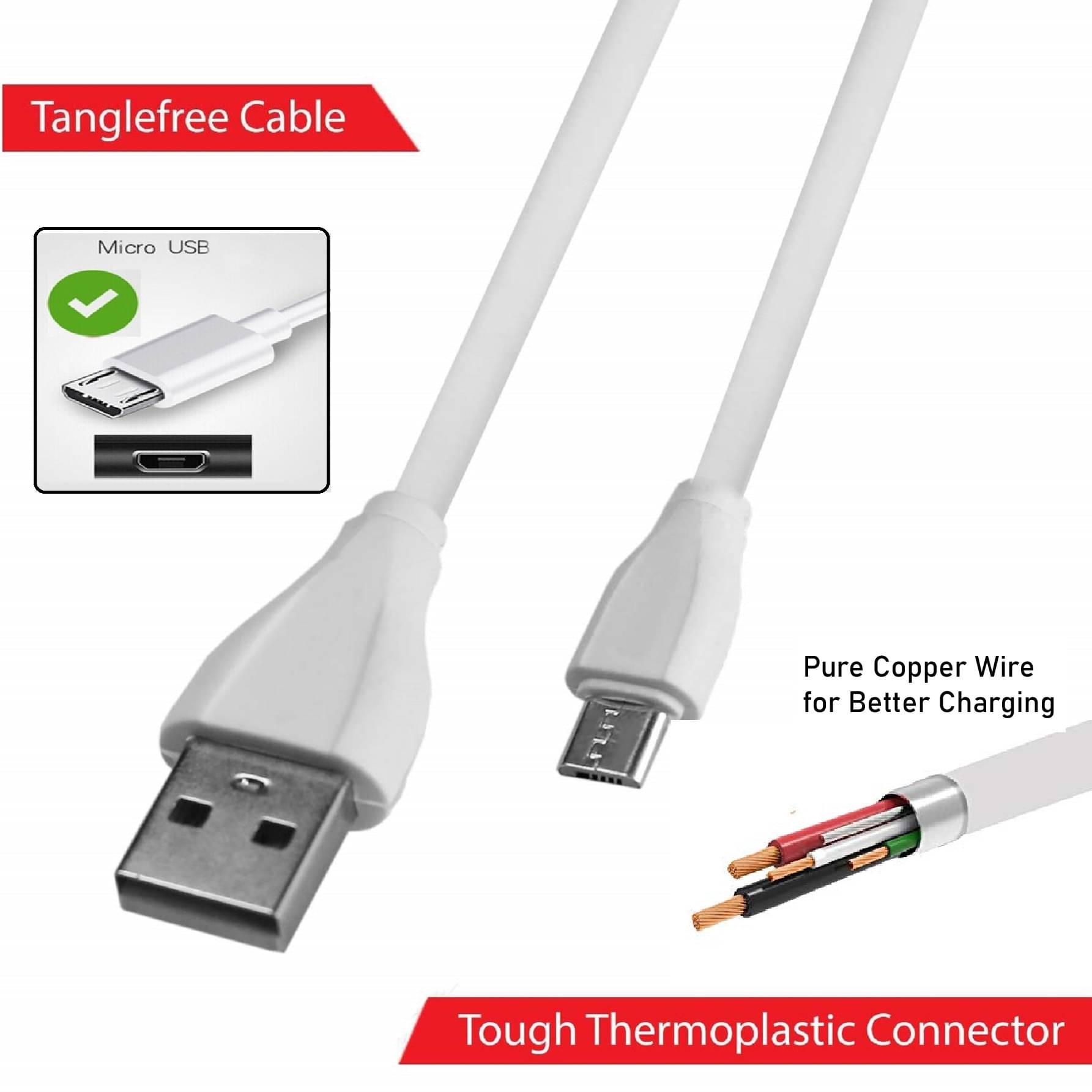     			UniBoss Micro USB Fast Charging USB Cable, Micro USB Data Cable, Quick Fast Charging Cable, Charger Sync Cable, High Speed Transfer Android Smartphones V8 Cable