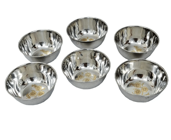     			Unique bartan Stainless Steel Serving Bowl 10 cm ( Set of 6 ) Silver