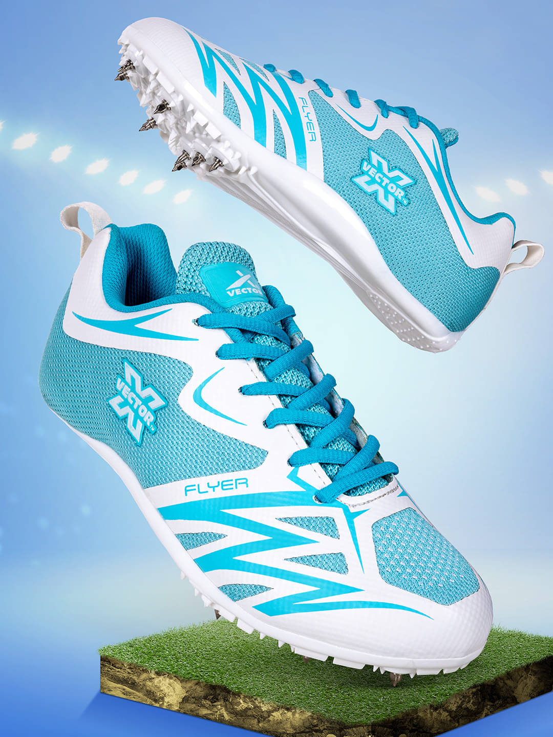 Vector X FLYER Knitted upper Turquoise Men's Sports Running Shoes Vector X FLYER Knitted upper Turquoise Men's Sports Running Shoes