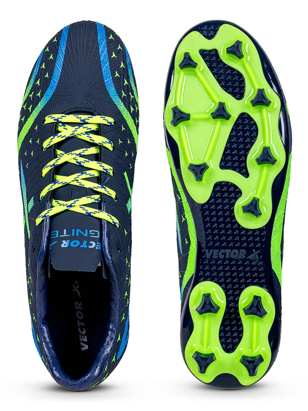 Vector X Ignite 2.0 Navy Green Football Shoes Vector X Ignite 2.0 Navy Green Football Shoes