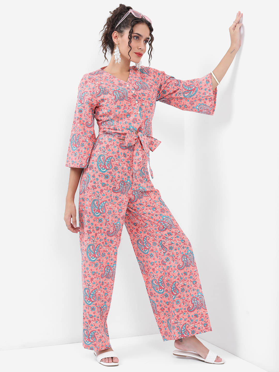 Vishudh Women Printed Top With Palazzos Co-Ord Set ( Multi Color ) Vishudh Women Printed Top With Palazzos Co-Ord Set ( Multi Color )
