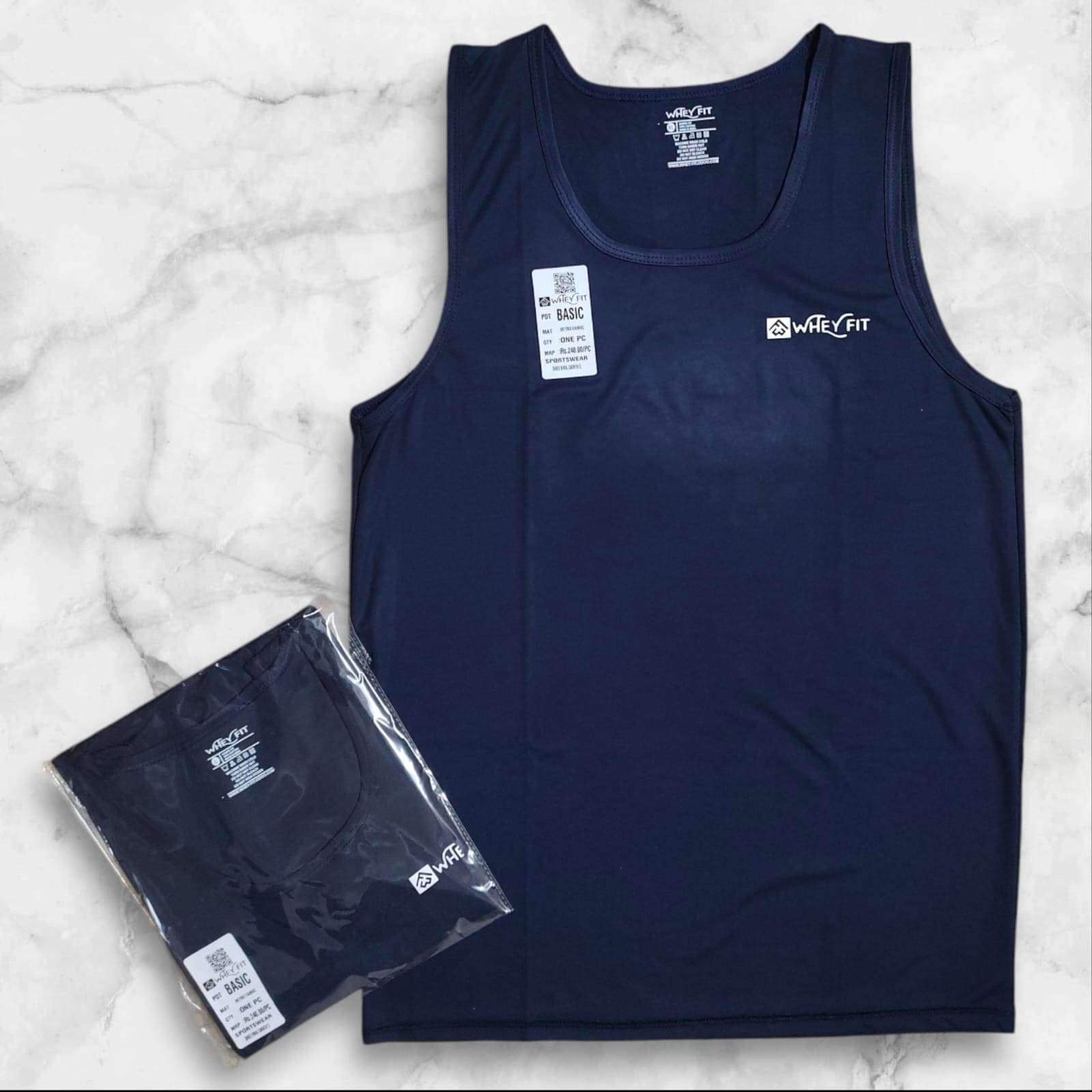 WHEY FIT Pack of 2 Polyester Gym Vest For Men ( Navy Blue ) WHEY FIT Pack of 2 Polyester Gym Vest For Men ( Navy Blue )