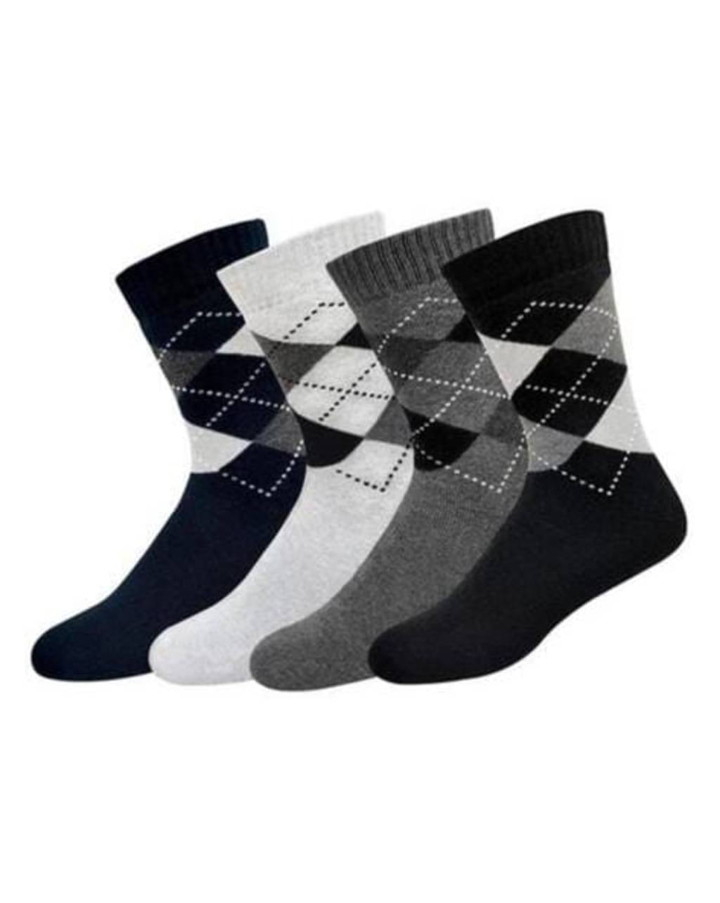 finzer Pack of 4 Men's Cotton Mid Length Socks ( Multicolor ) finzer Pack of 4 Men's Cotton Mid Length Socks ( Multicolor )