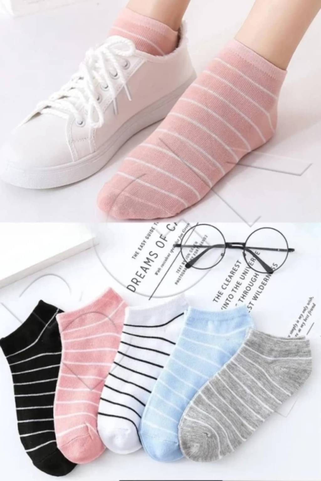 finzer Pack of 5 Women's Cotton Ankle Length Socks ( Multicolor ) finzer Pack of 5 Women's Cotton Ankle Length Socks ( Multicolor )