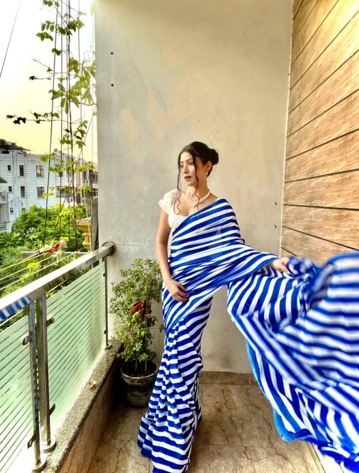 ANAND SAREES Georgette Printed Ilkal Saree With Unstitched Blouse Piece ( BLUE ) ANAND SAREES Georgette Printed Ilkal Saree With Unstitched Blouse Piece ( BLUE )
