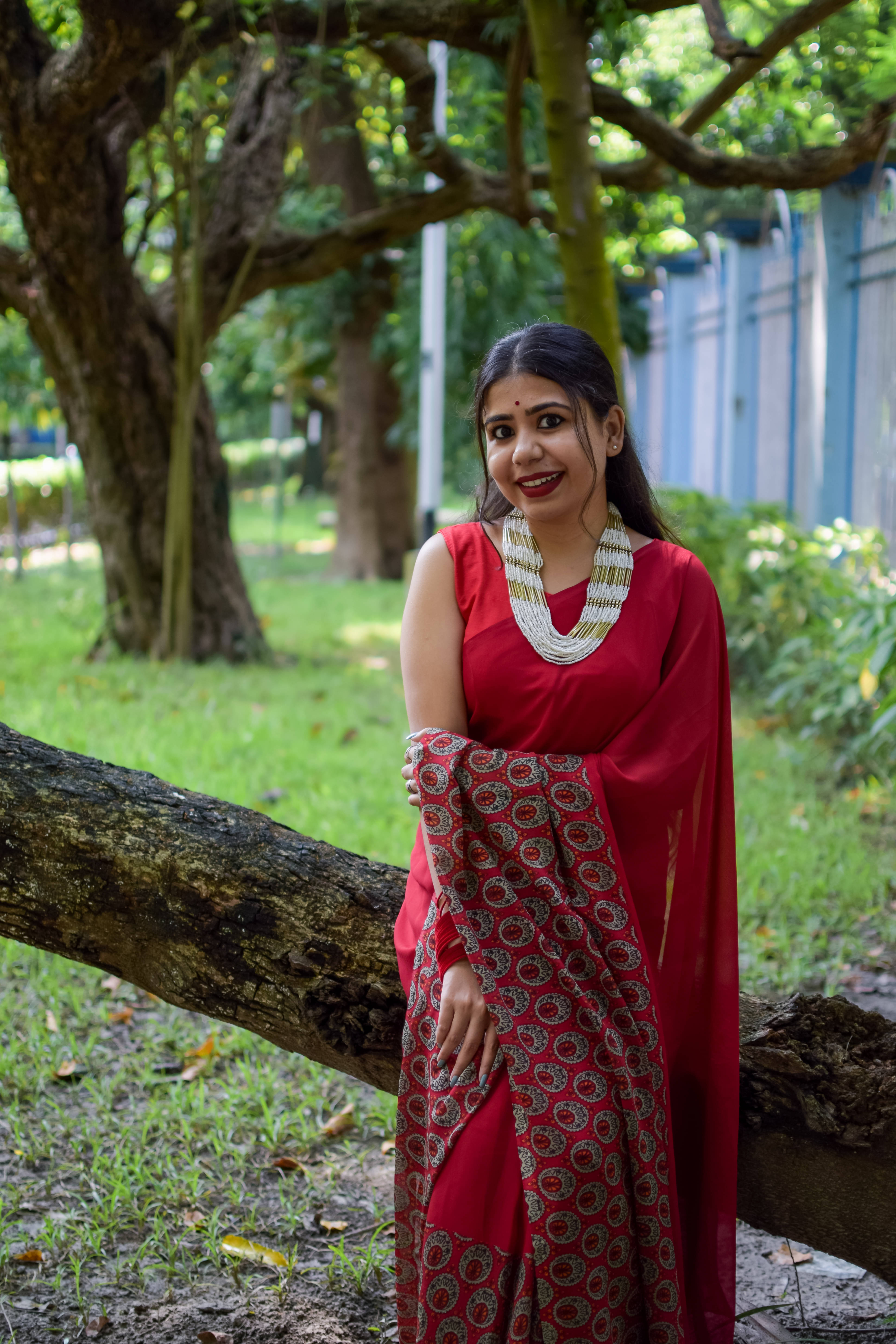 ANAND SAREES Georgette Printed Ilkal Saree With Unstitched Blouse Piece ( RED ) ANAND SAREES Georgette Printed Ilkal Saree With Unstitched Blouse Piece ( RED )
