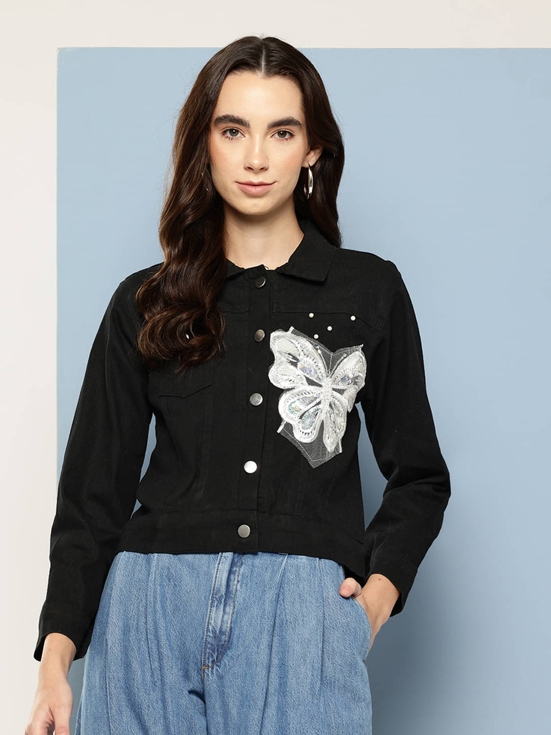     			Aarika - Denim Black Denim Jacket Pack of 1