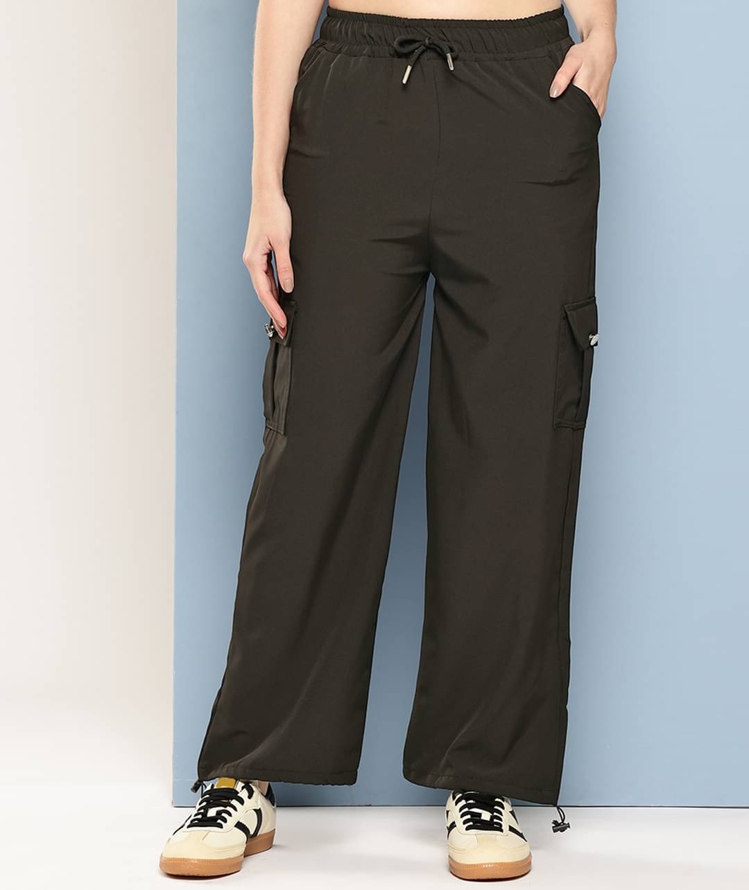     			Aarika Pack of 1 Girls Polyester Cargos ( Black )