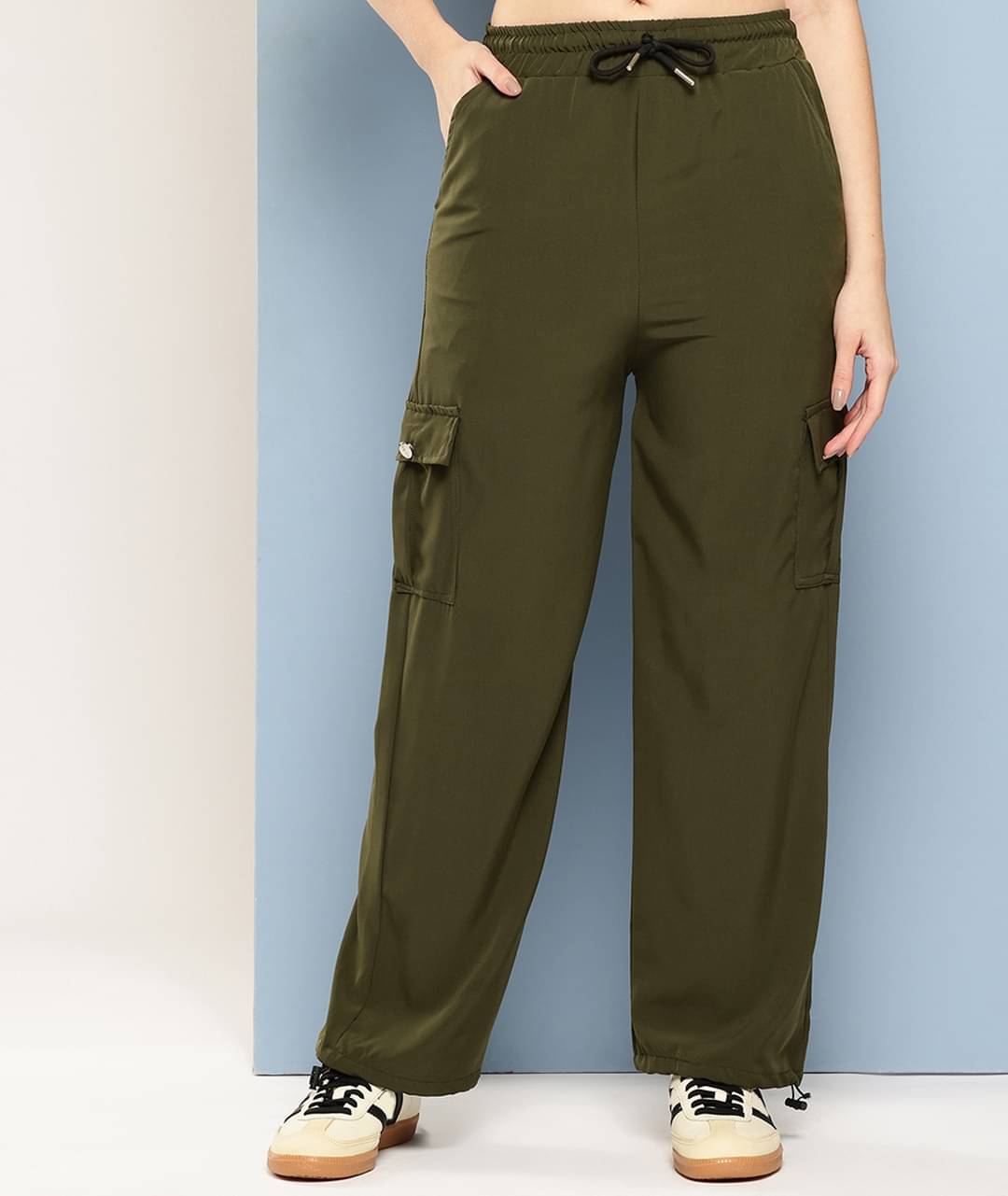 Aarika Pack of 1 Girls Polyester Cargos ( Dark Green )     			Aarika Pack of 1 Girls Polyester Cargos ( Dark Green )