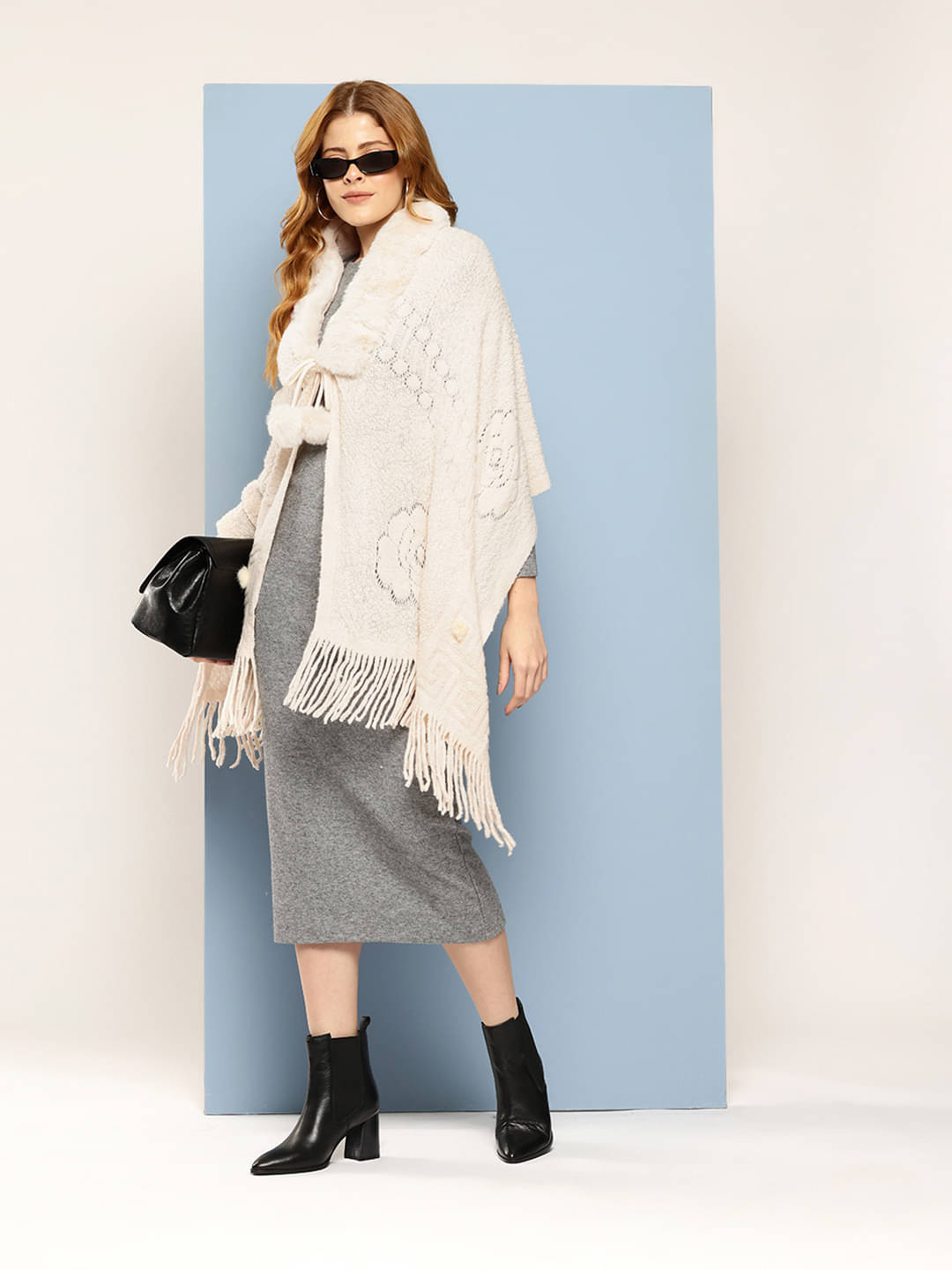 Aarika - Woollen Beige Poncho Pack of 1 Aarika - Woollen Beige Poncho Pack of 1