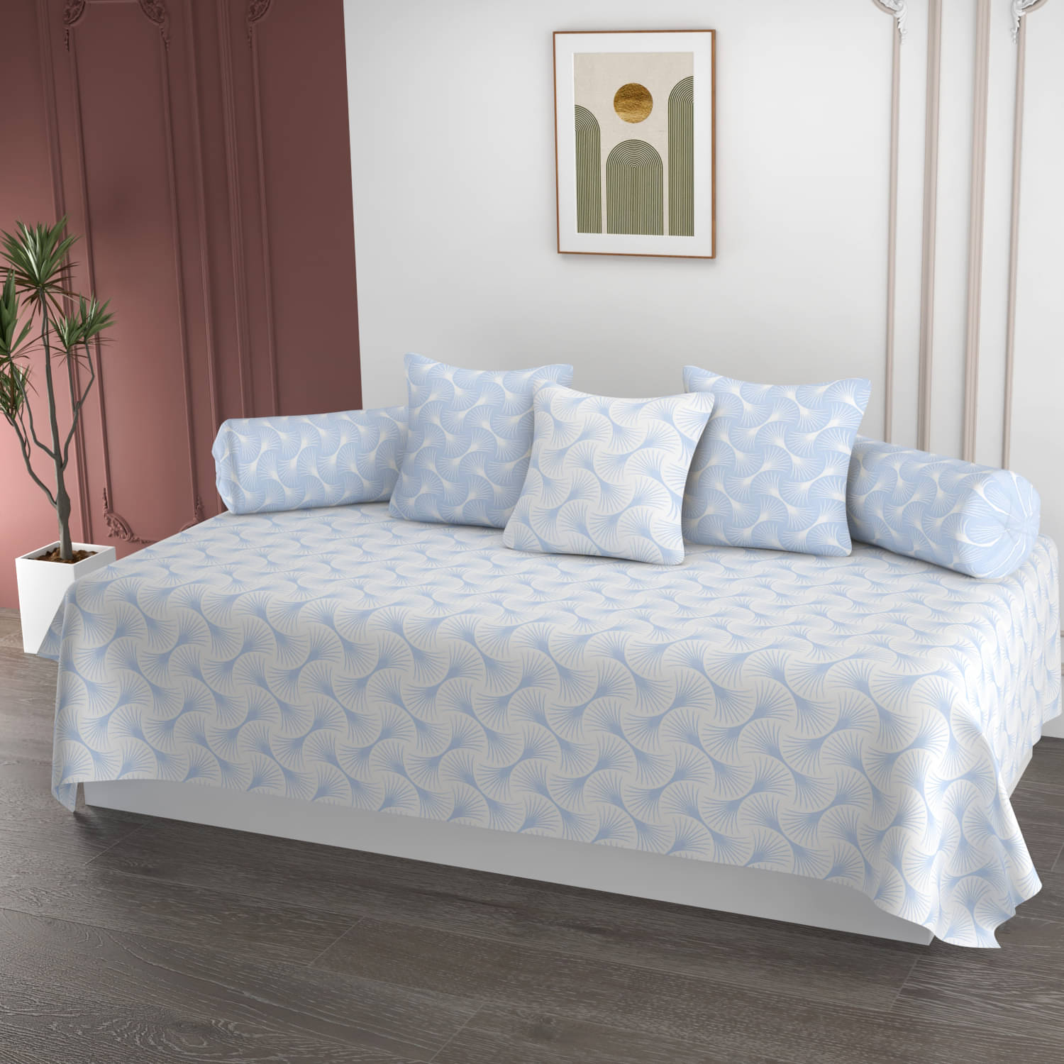 Apala Microfibre Abstract Diwan Set 6 Pcs - Multi Apala Microfibre Abstract Diwan Set 6 Pcs - Multi