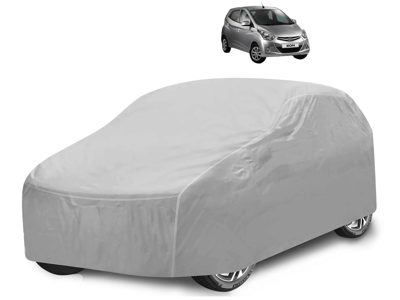 Auto Hub Car Body Cover for Hyundai All Car Models With Mirror Pocket ( Pack of 1 ) , Silver Auto Hub Car Body Cover for Hyundai All Car Models With Mirror Pocket ( Pack of 1 ) , Silver