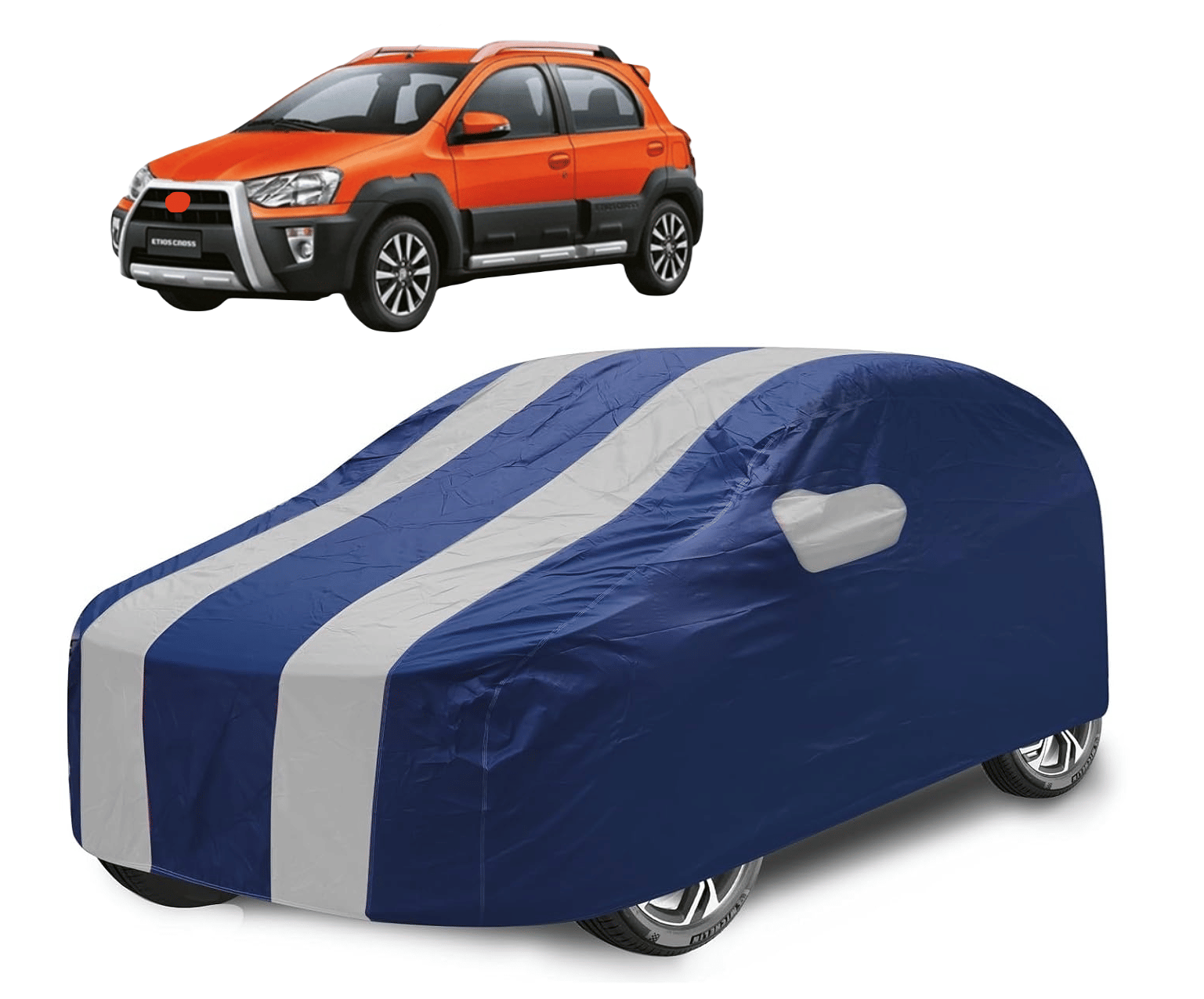     			Auto Hub Car Body Cover for Toyota All Car Models With Mirror Pocket ( Pack of 1 ) , Silver