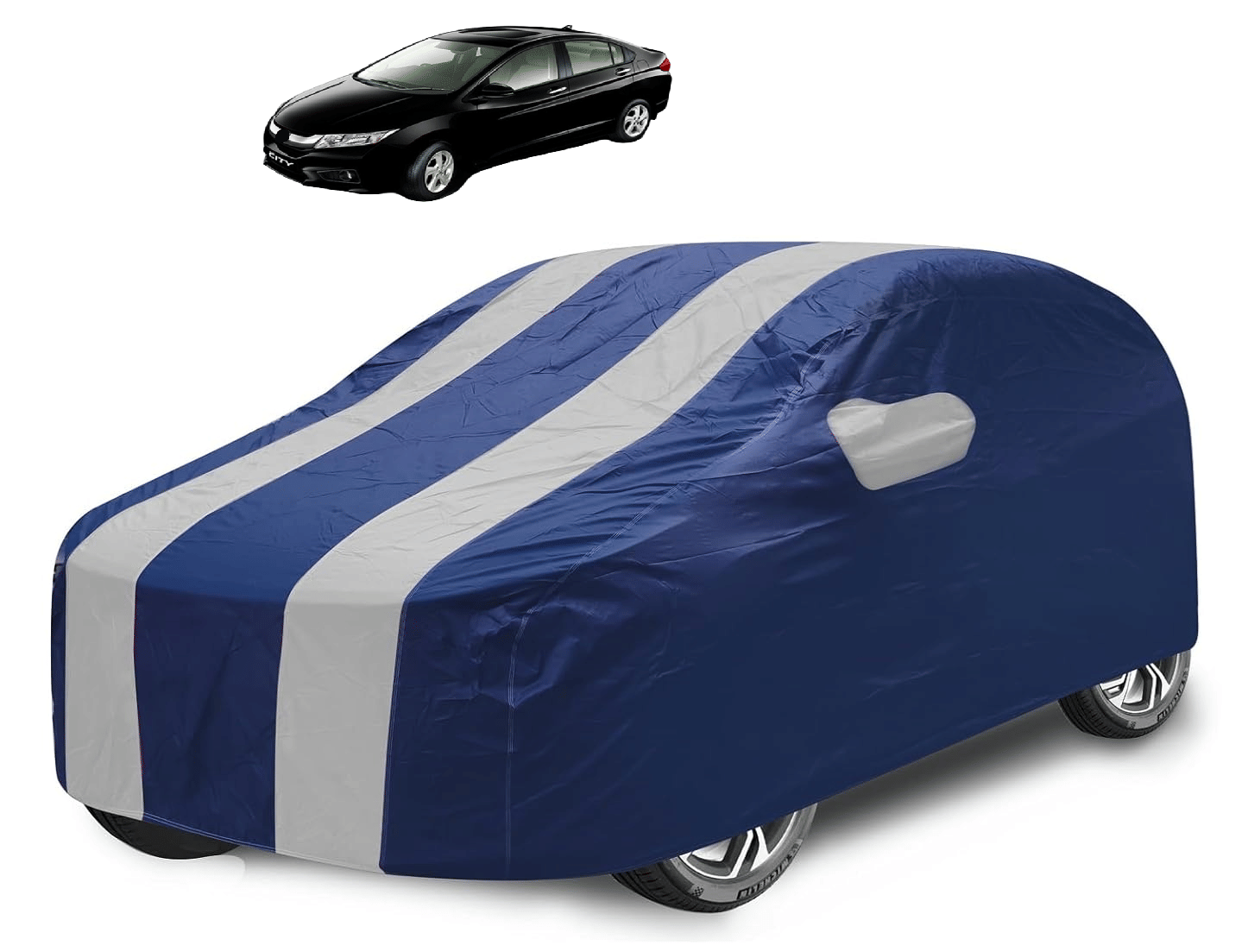     			Auto Hub Car Body Cover for Honda All Car Models With Mirror Pocket ( Pack of 1 ) , Silver