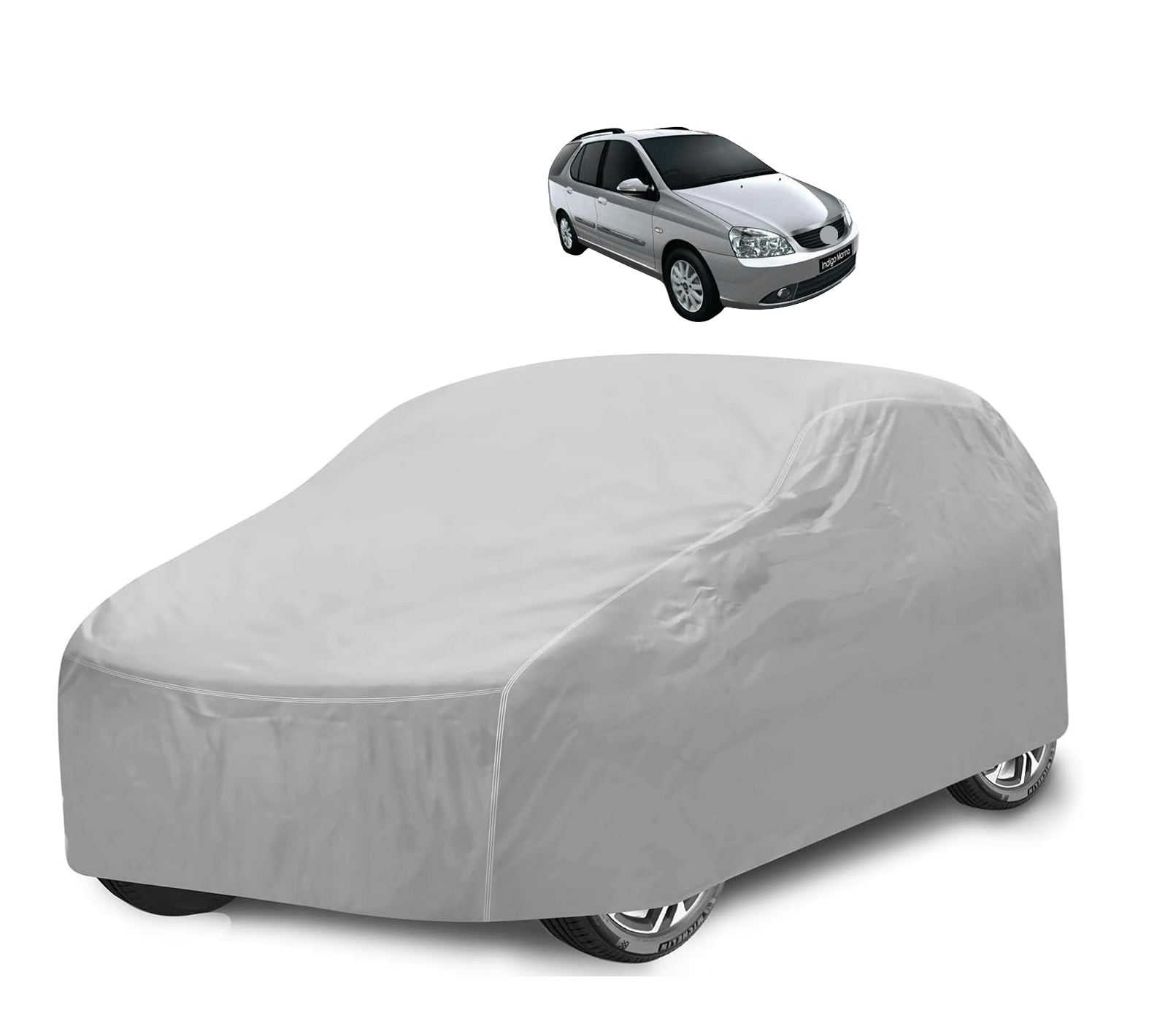 Auto Hub Car Body Cover for Tata All Car Models With Mirror Pocket ( Pack of 1 ) , Silver Auto Hub Car Body Cover for Tata All Car Models With Mirror Pocket ( Pack of 1 ) , Silver