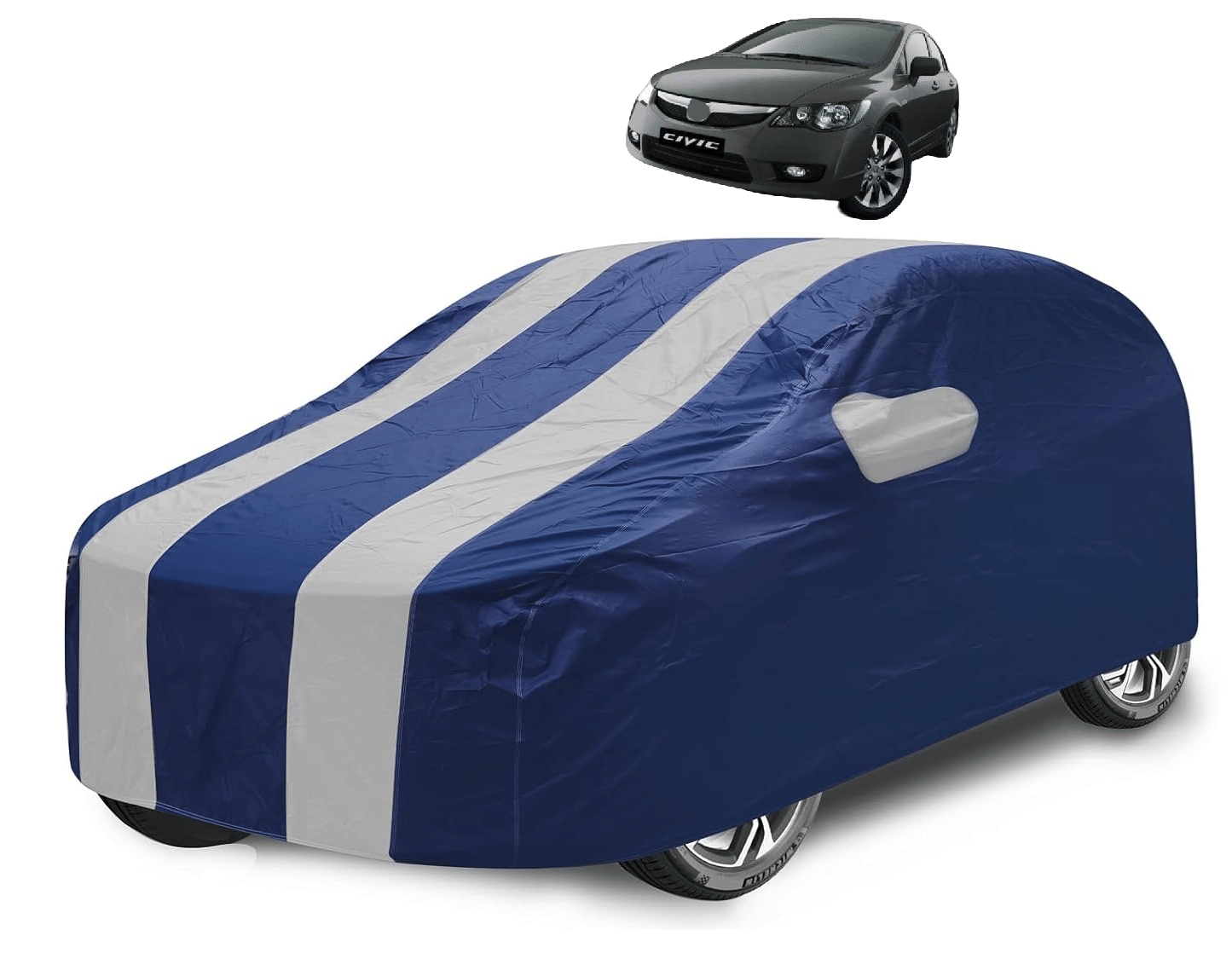     			Auto Hub Car Body Cover for Honda All Car Models With Mirror Pocket ( Pack of 1 ) , Silver