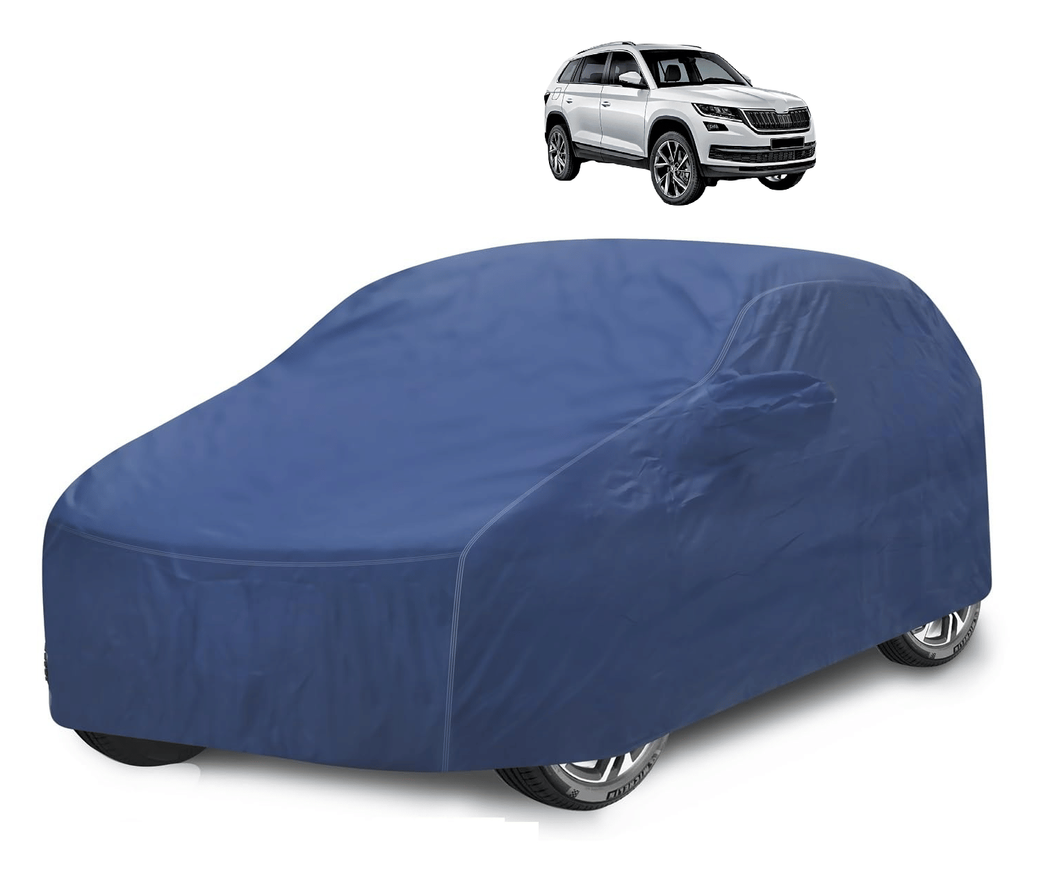 Auto Hub Car Body Cover for Skoda All Car Models With Mirror Pocket ( Pack of 1 ) , Blue Auto Hub Car Body Cover for Skoda All Car Models With Mirror Pocket ( Pack of 1 ) , Blue