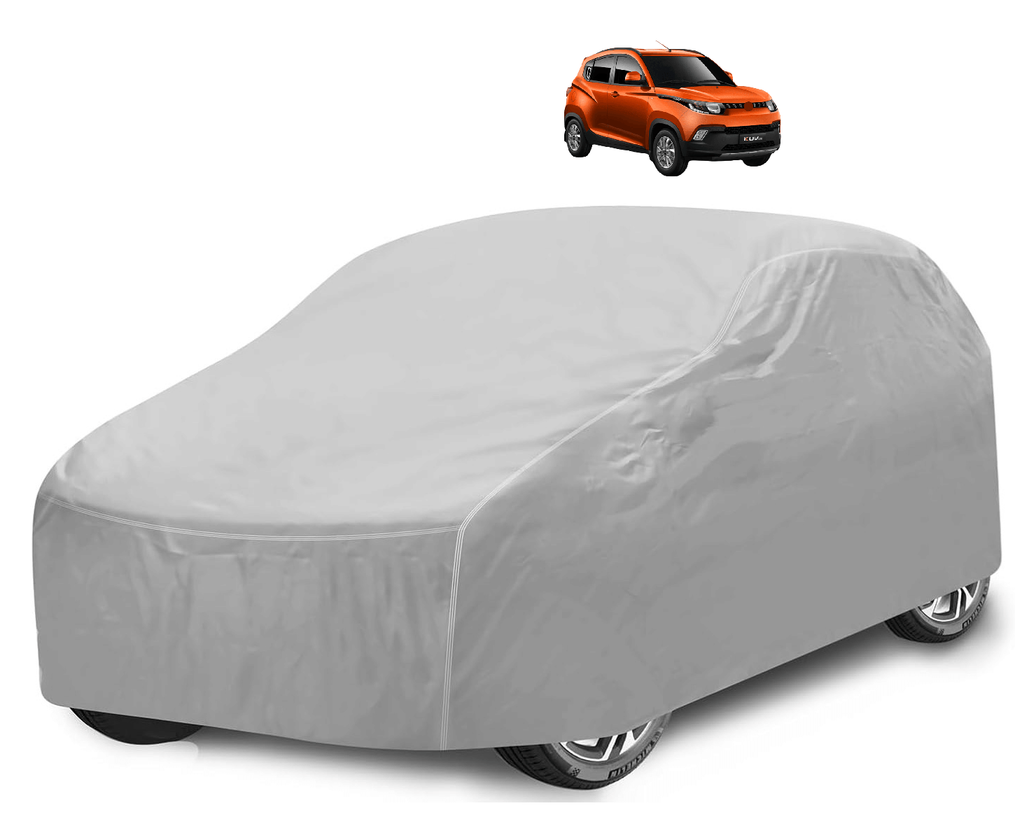     			Auto Hub Car Body Cover for Mahindra All Car Models With Mirror Pocket ( Pack of 1 ) , Silver