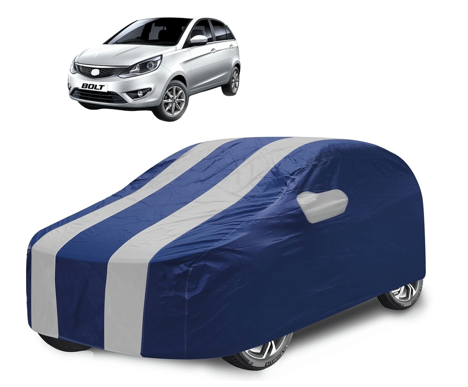     			Auto Hub Car Body Cover for Tata All Car Models With Mirror Pocket ( Pack of 1 ) , Silver