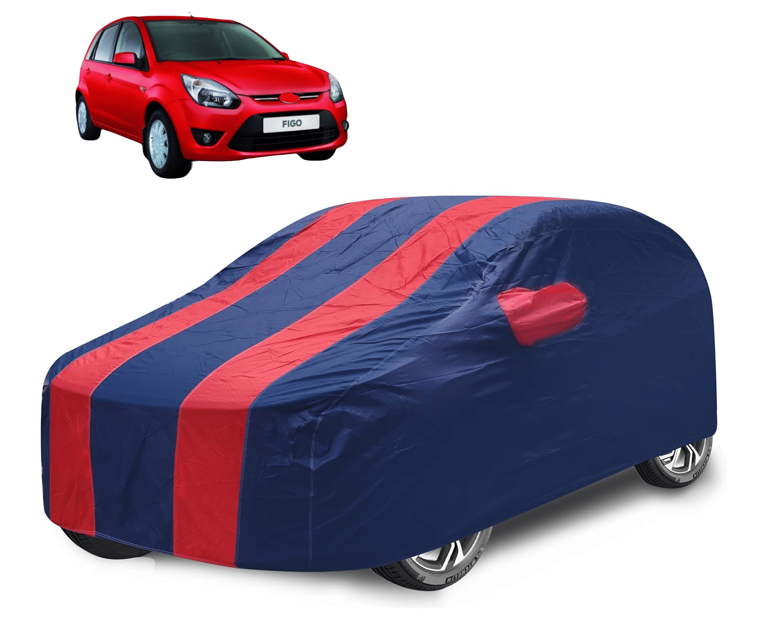     			Auto Hub Car Body Cover for Ford All Car Models With Mirror Pocket ( Pack of 1 ) , Red