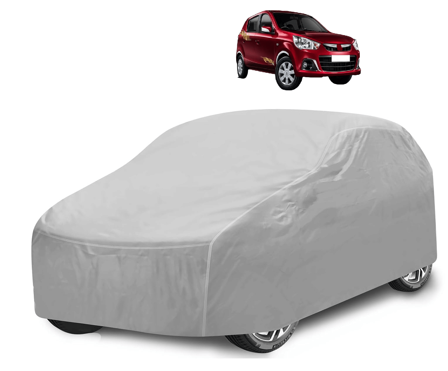Auto Hub Car Body Cover for Maruti Suzuki All Car Models With Mirror Pocket ( Pack of 1 ) , Silver     			Auto Hub Car Body Cover for Maruti Suzuki All Car Models With Mirror Pocket ( Pack of 1 ) , Silver