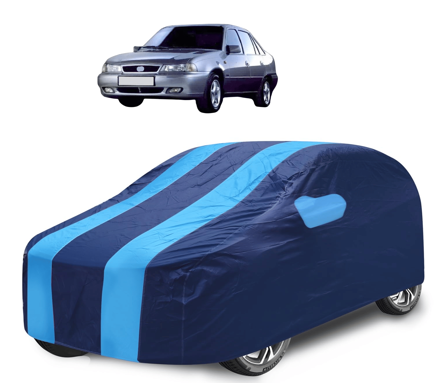     			Auto Hub Car Body Cover for Daewoo All Car Models With Mirror Pocket ( Pack of 1 ) , Blue