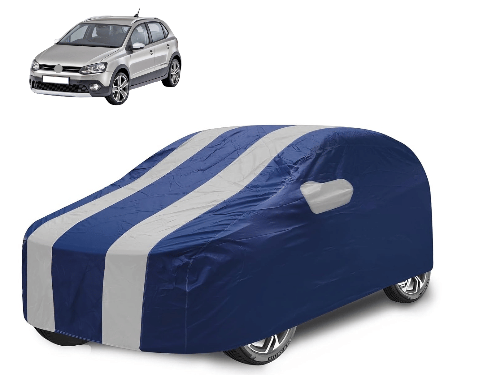 Auto Hub Car Body Cover for Volkswagen All Car Models With Mirror Pocket ( Pack of 1 ) , Silver Auto Hub Car Body Cover for Volkswagen All Car Models With Mirror Pocket ( Pack of 1 ) , Silver